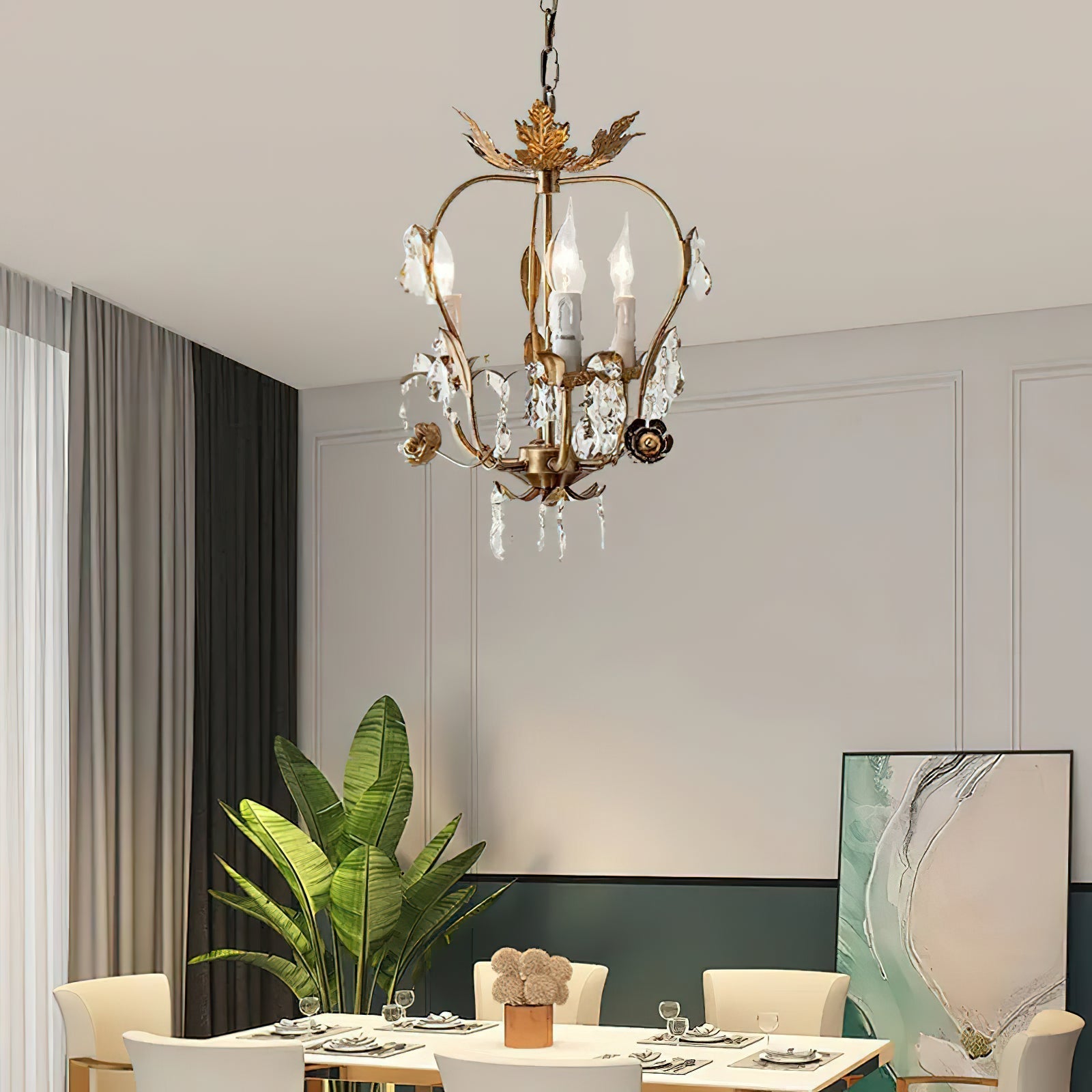 Sylaeara Postmodern Luxury Metal Crystal Chandelier - Lamp Copper