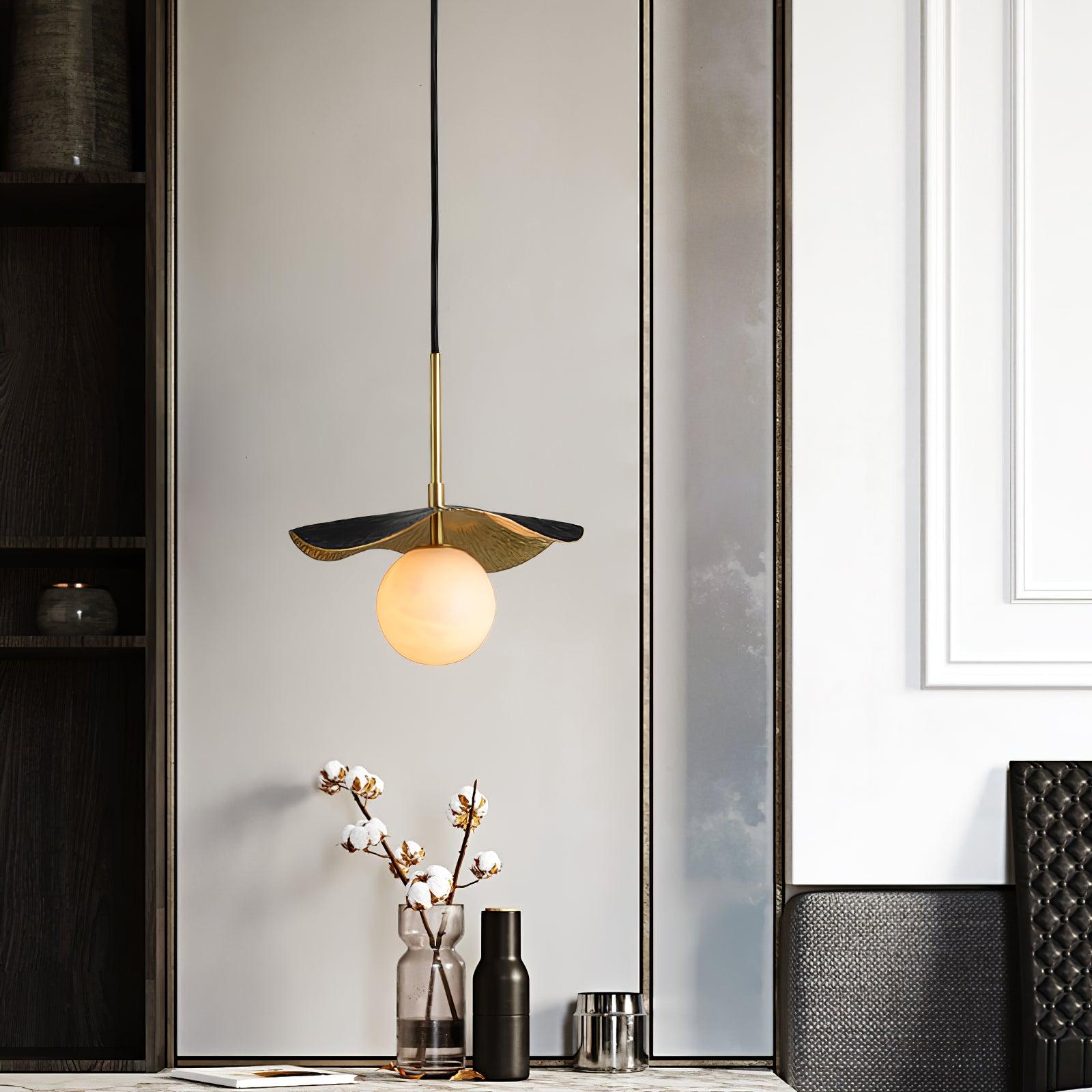 Ivvynen Leaf Canopy Alabaster Pendant Light - Letslighting