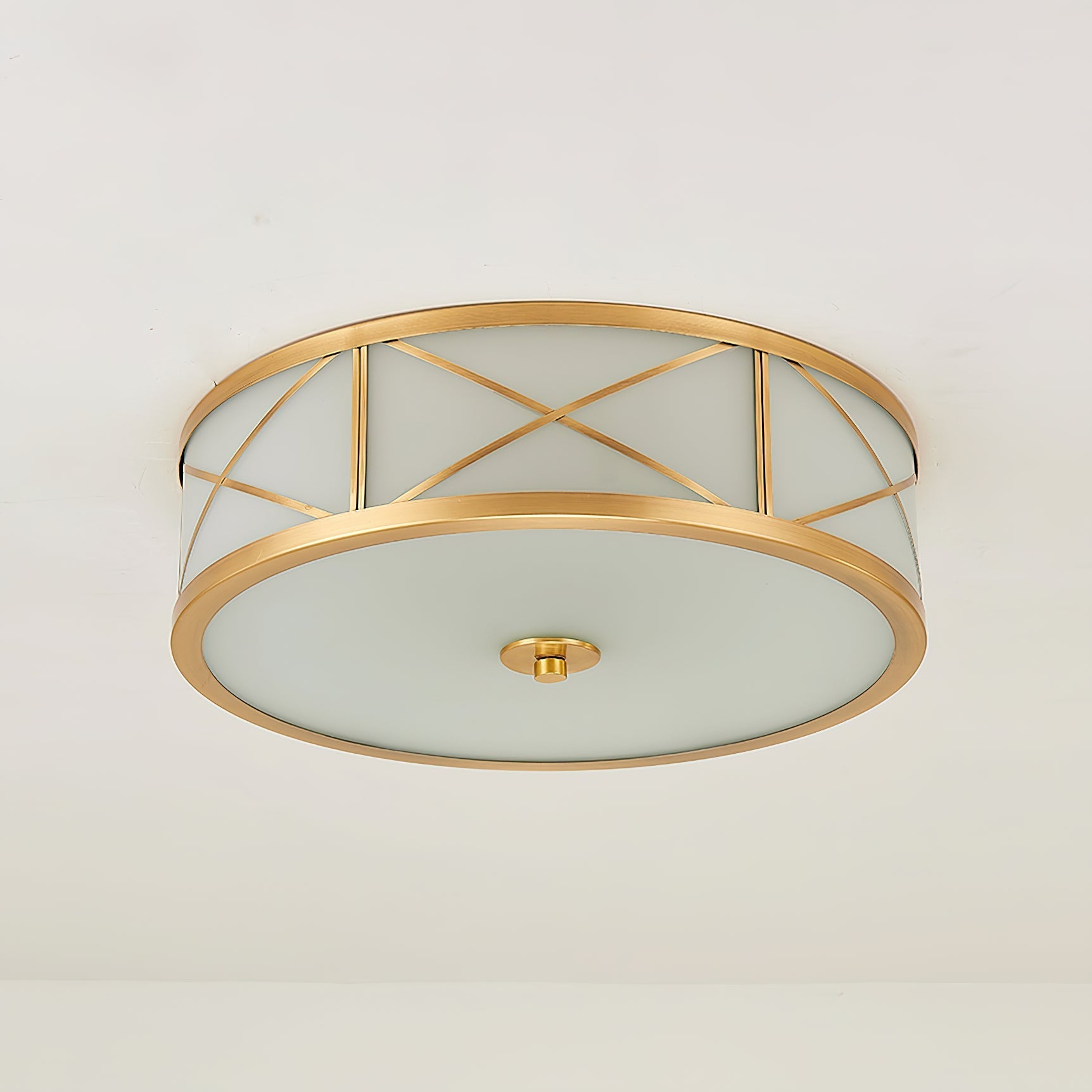 Vovene Modern Minimalist Brass Glass Ceiling Light - Lamp Copper