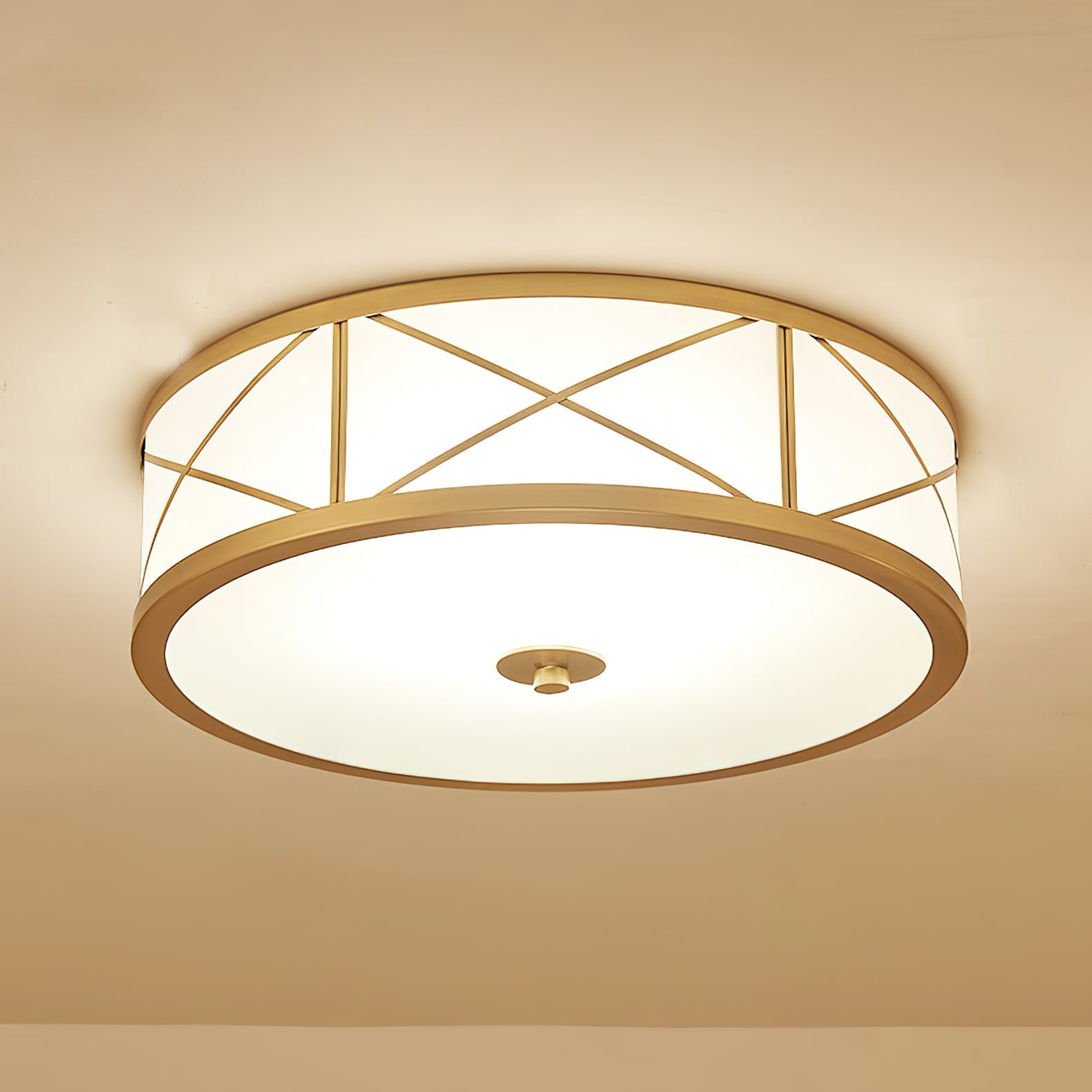 Vovene Modern Minimalist Brass Glass Ceiling Light - Lamp Copper