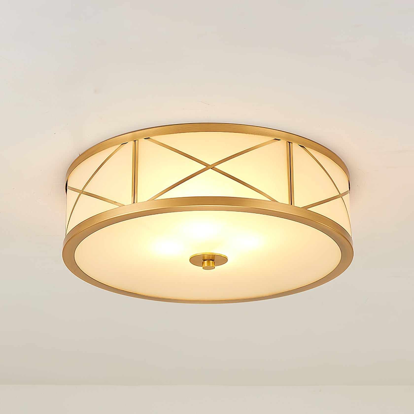 Vovene Modern Minimalist Brass Glass Ceiling Light - Lamp Copper