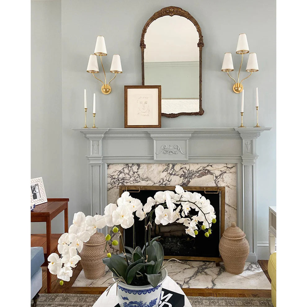 Epoch Vintage Classical Brass Fabric Wall Light Bedroom Hallway Living Room