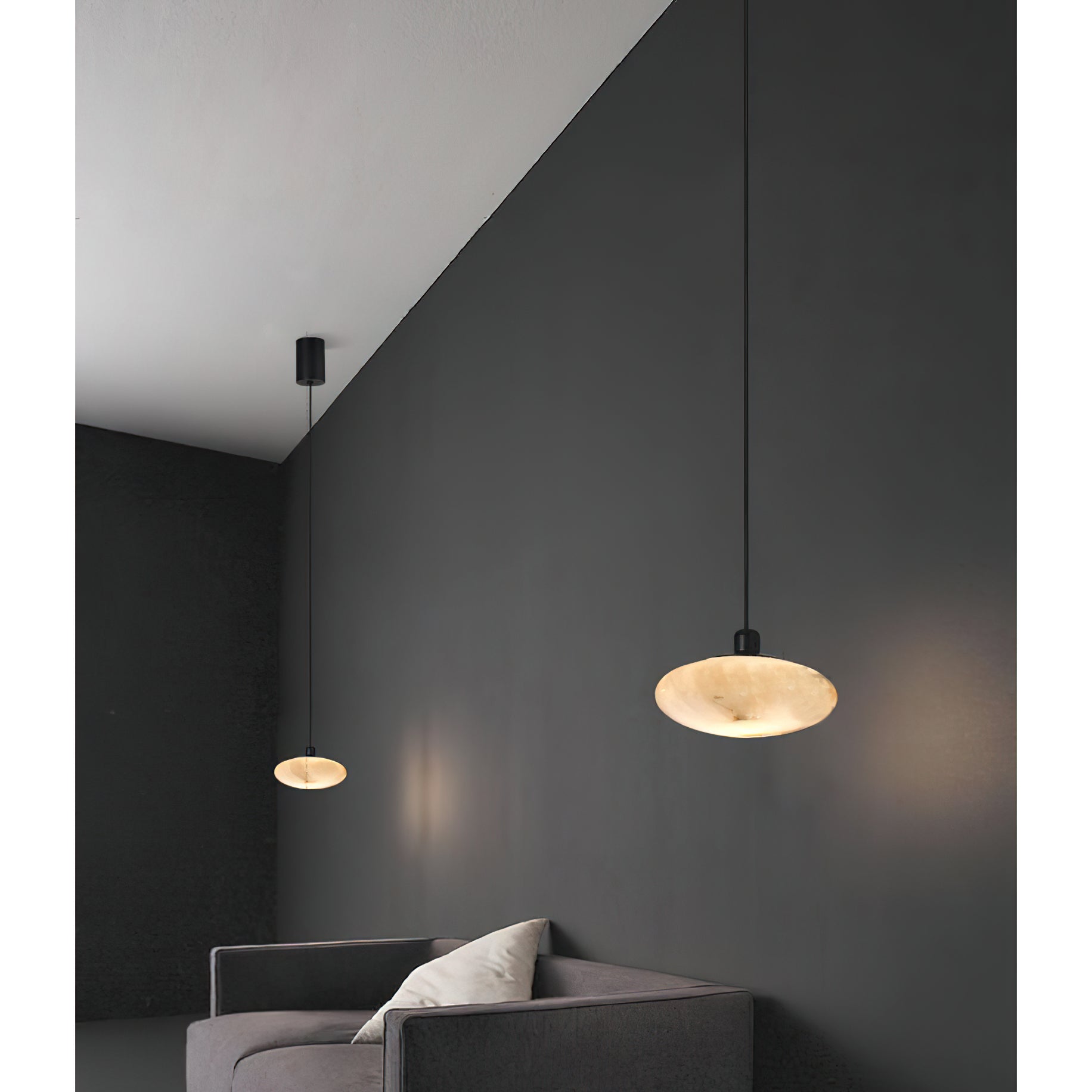 Cuthean Modern Minimalist Brass Alabaster Pendant Lamp - Lamp Copper
