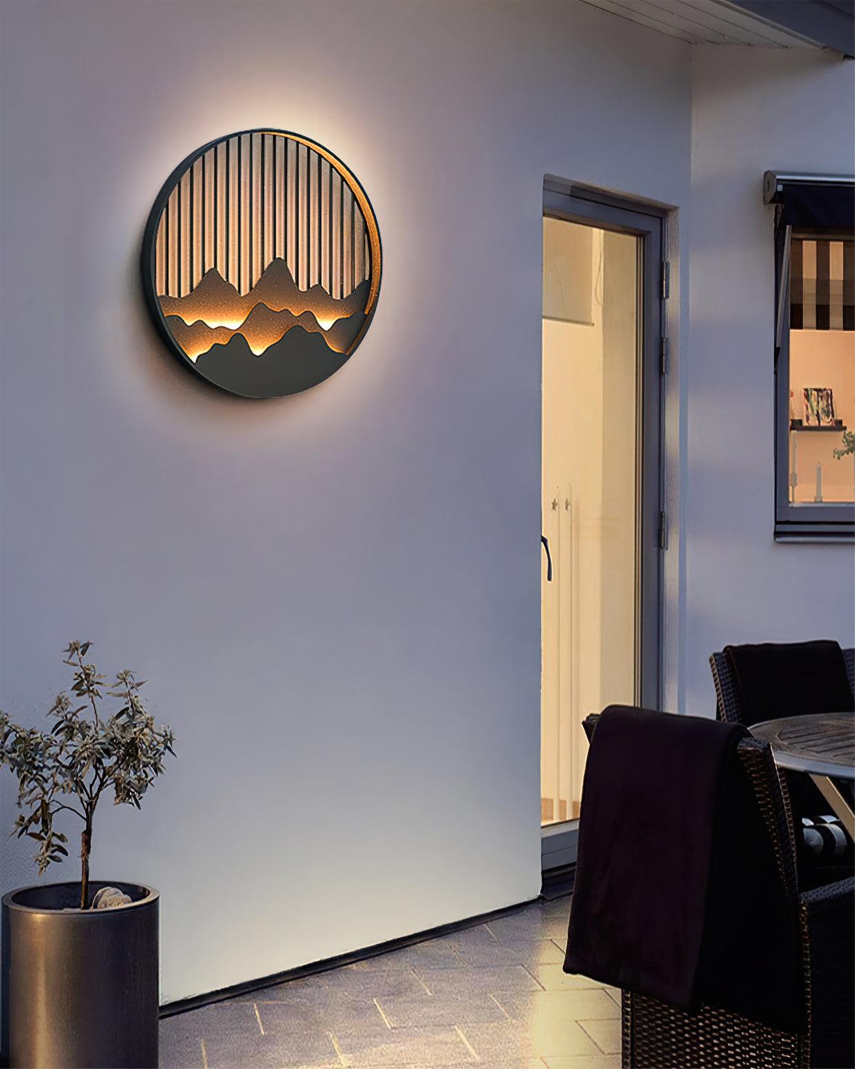 Mountain Wall Lamp Outdoor Circular Silhouette - Letslighting