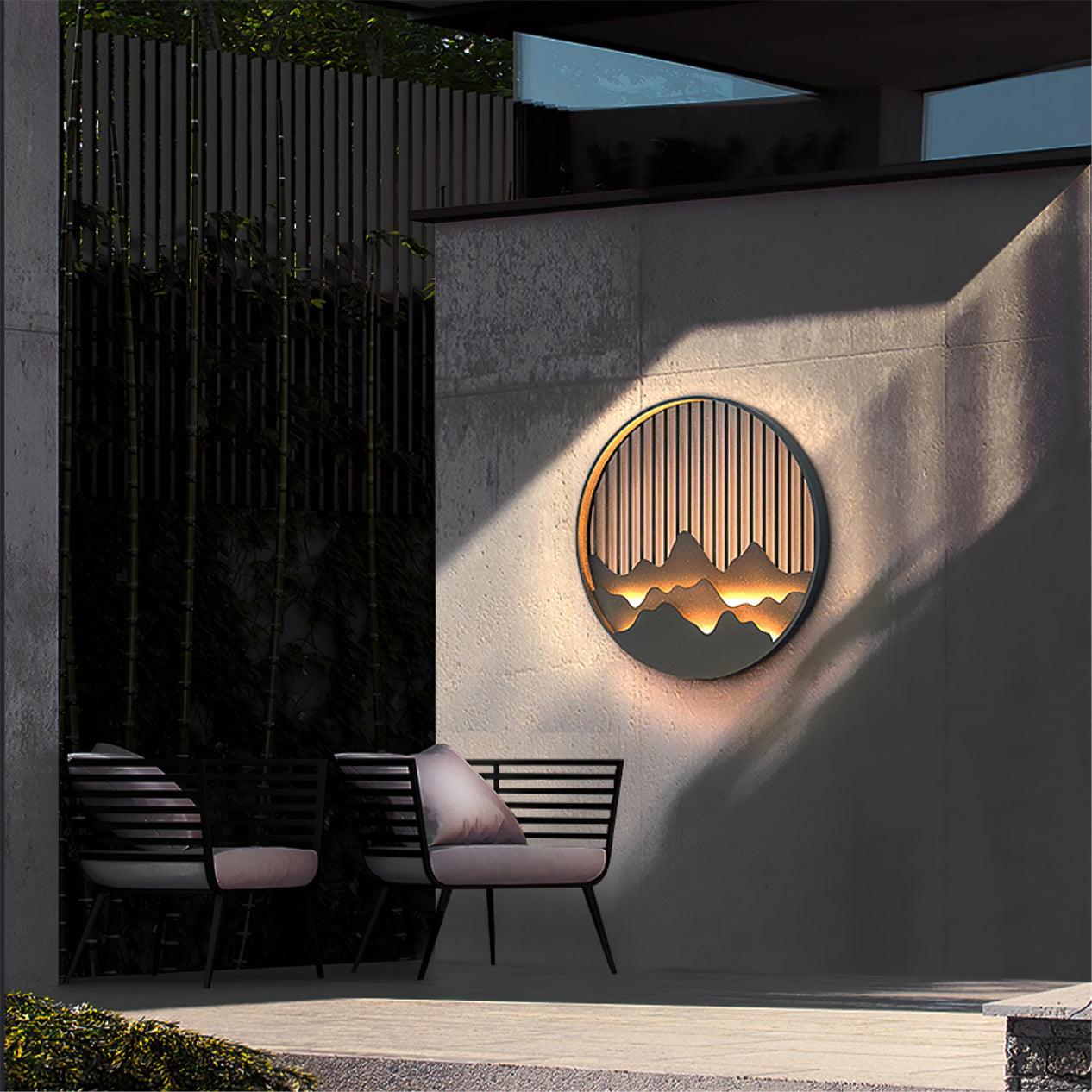 Mountain Wall Lamp Outdoor Circular Silhouette - Letslighting