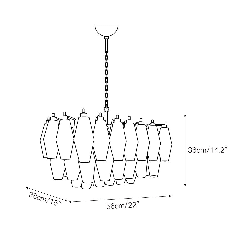 Ardoriel Postmodern Luxury Poliedri Alabaster Chandelier - Lamp Copper