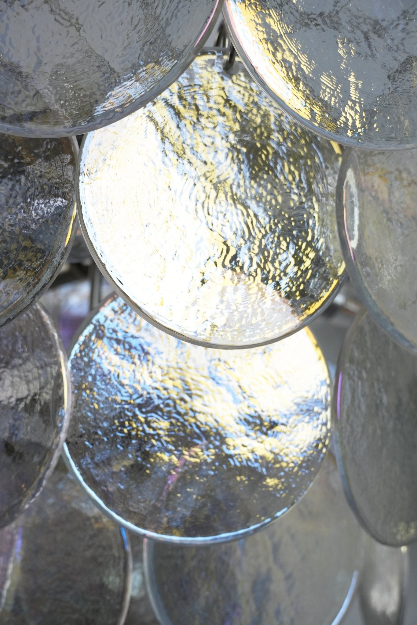 Aurora Chandelier Iridescent Murano Glass Disc - Letslighting