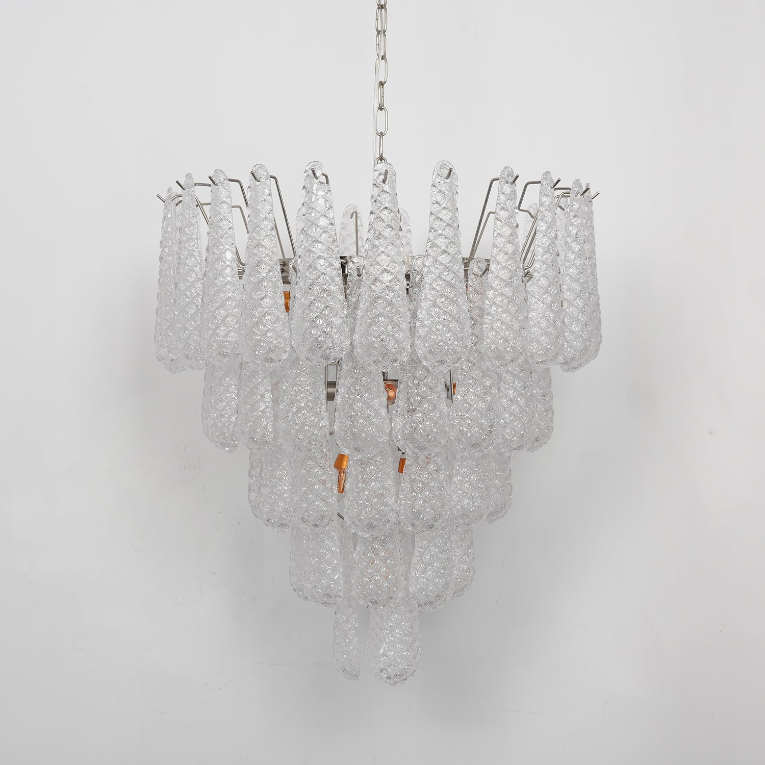 Aurora Chandelier Clear Droplets Murano Glass Waterfall Diamond - Letslighting