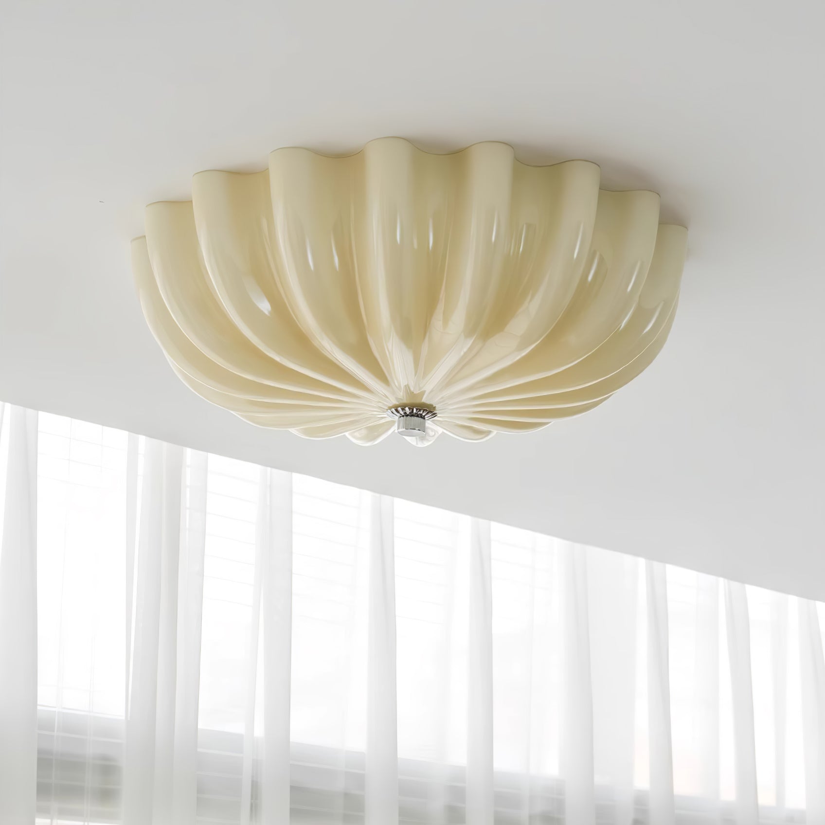 Aurora Ceiling Lamp Murano Blown Glass Shell Inspired - Blowlighting