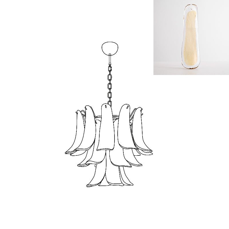 Aurora Chandelier Murano Glass Petals Vintage - Blowlighting
