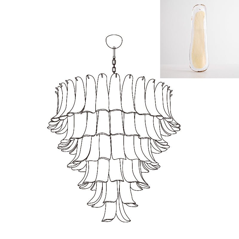 Aurora Chandelier Murano Glass Petals Vintage - Blowlighting