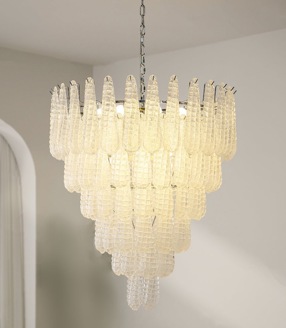 Aurora Chandelier Pinecone Murano Glass Textured Luxury - Letslighting