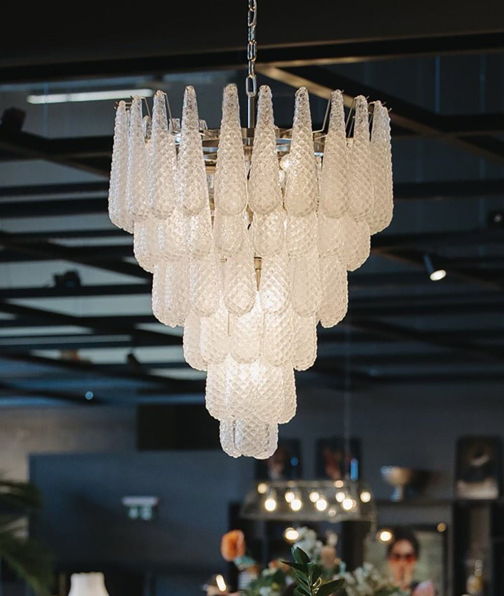 Aurora Chandelier Pinecone Murano Glass Textured Luxury - Letslighting