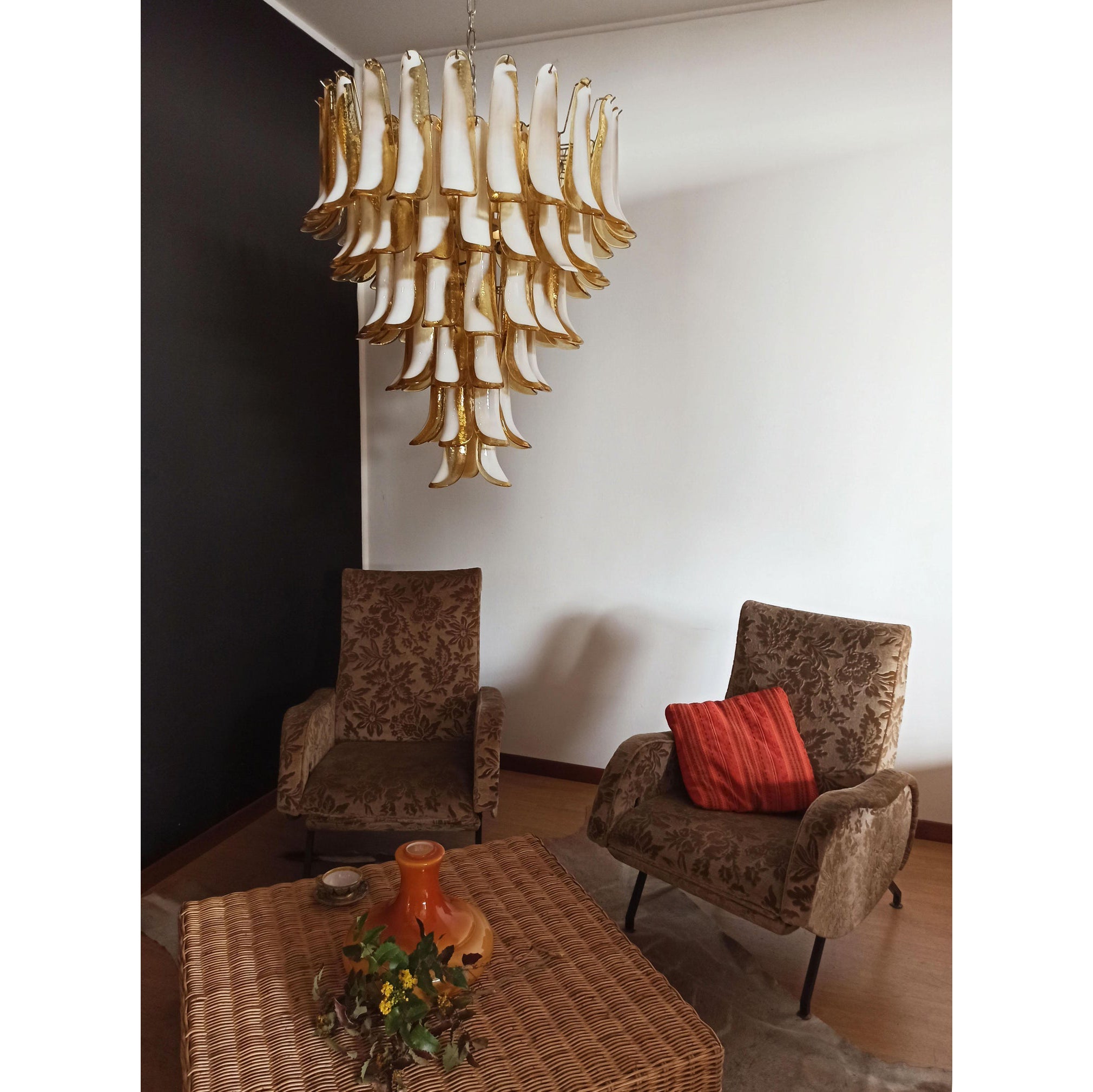 Alsorisra Postmodern Luxury Petal Glass Chandelier - Lamp Copper