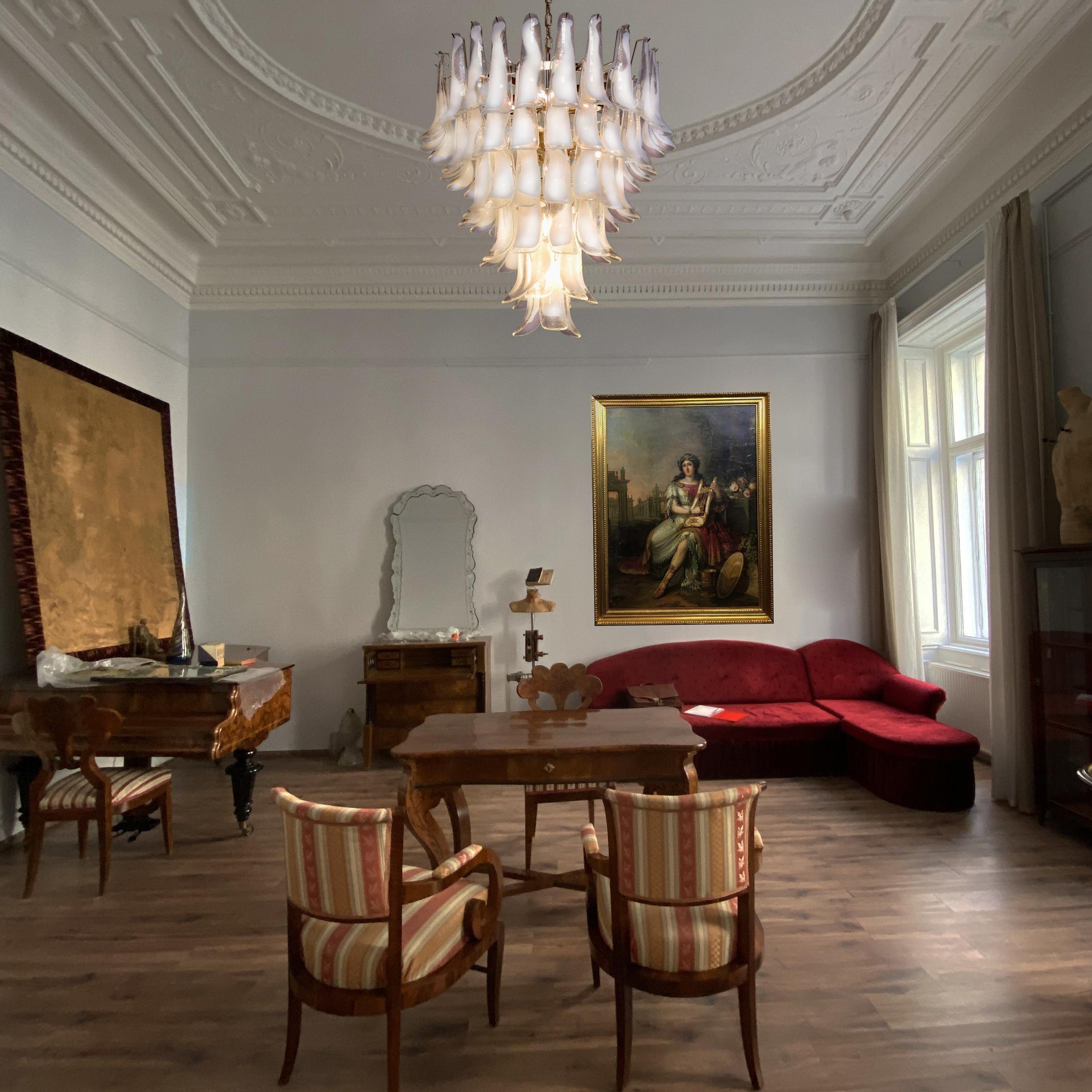 Alsorisra Postmodern Luxury Petal Glass Chandelier - Lamp Copper