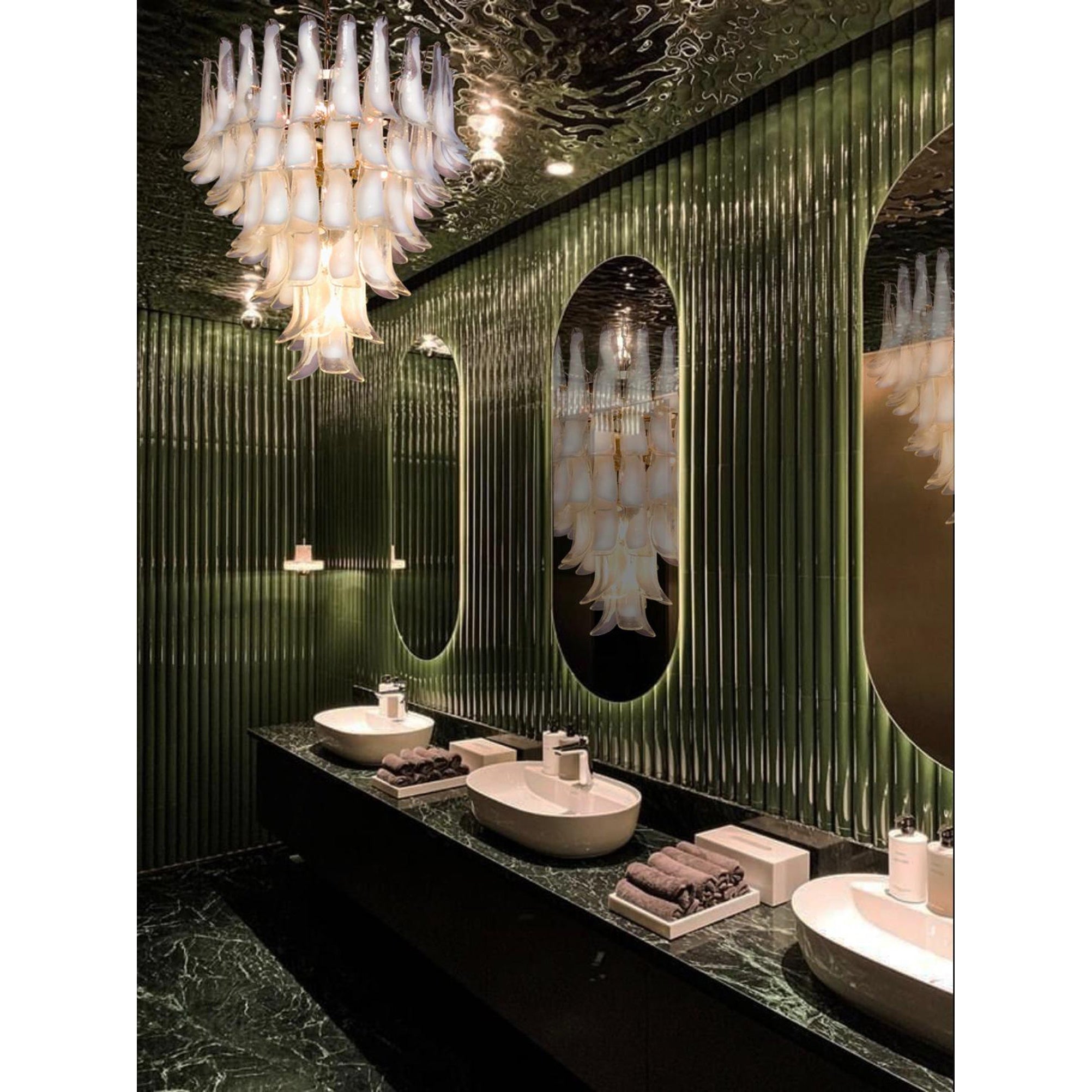 Alsorisra Postmodern Luxury Petal Glass Chandelier - Lamp Copper