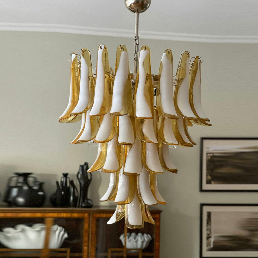 Alsorisra Postmodern Luxury Petal Glass Chandelier - Lamp Copper
