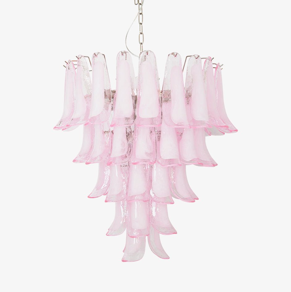 Aurora Chandelier Pink Murano Glass Petals Cascade - Letslighting