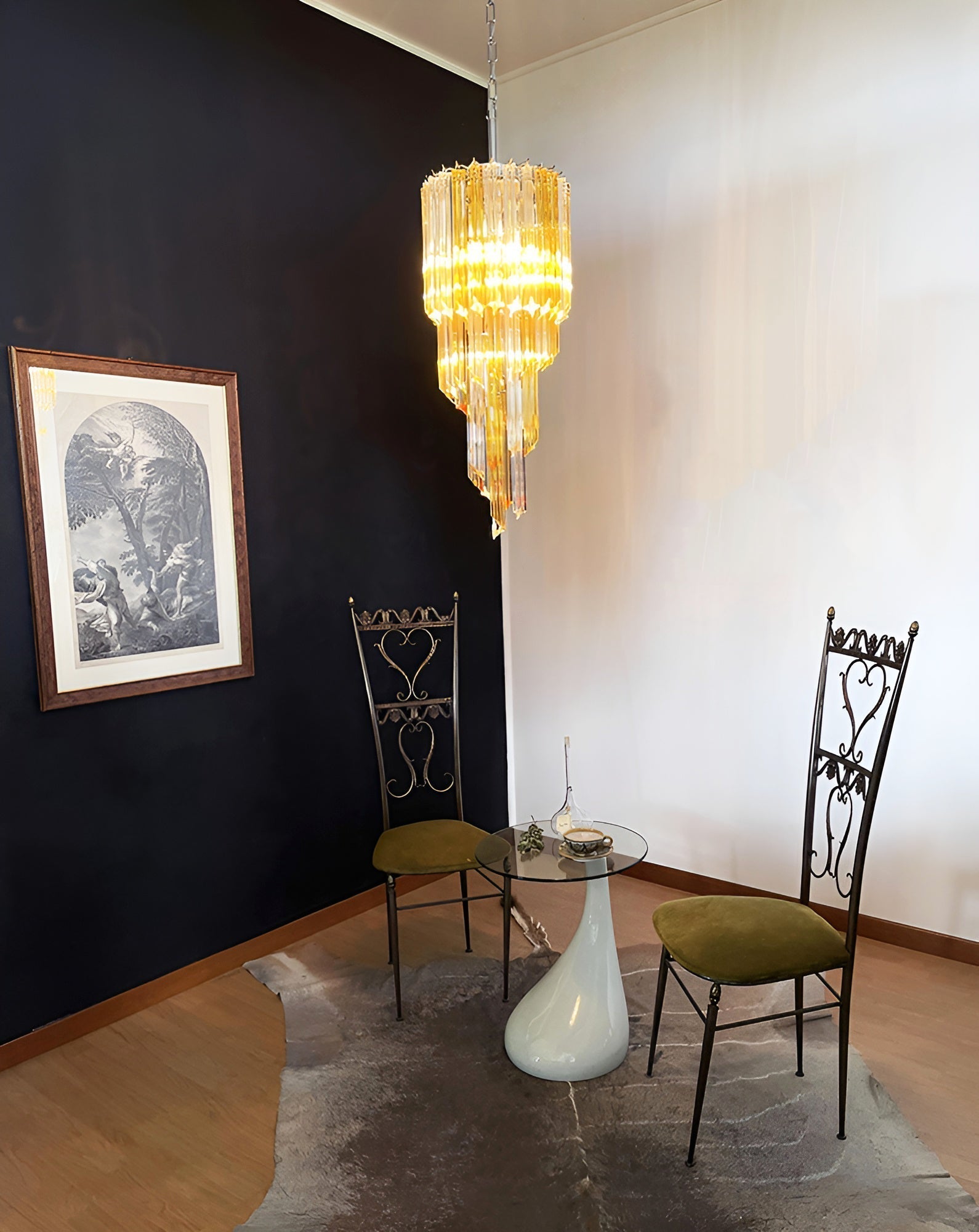 Aurora Chandelier Spiral Pink Prism Tiered - Letslighting