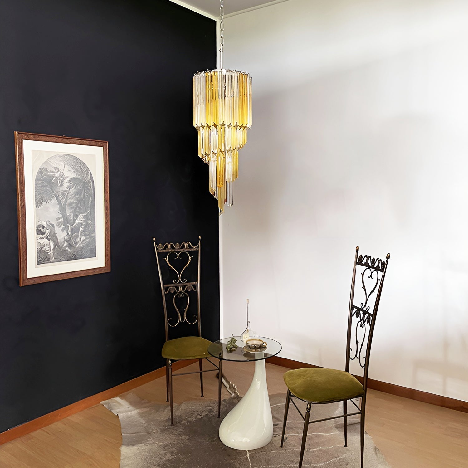 Aurora Chandelier Spiral Pink Prism Tiered - Letslighting