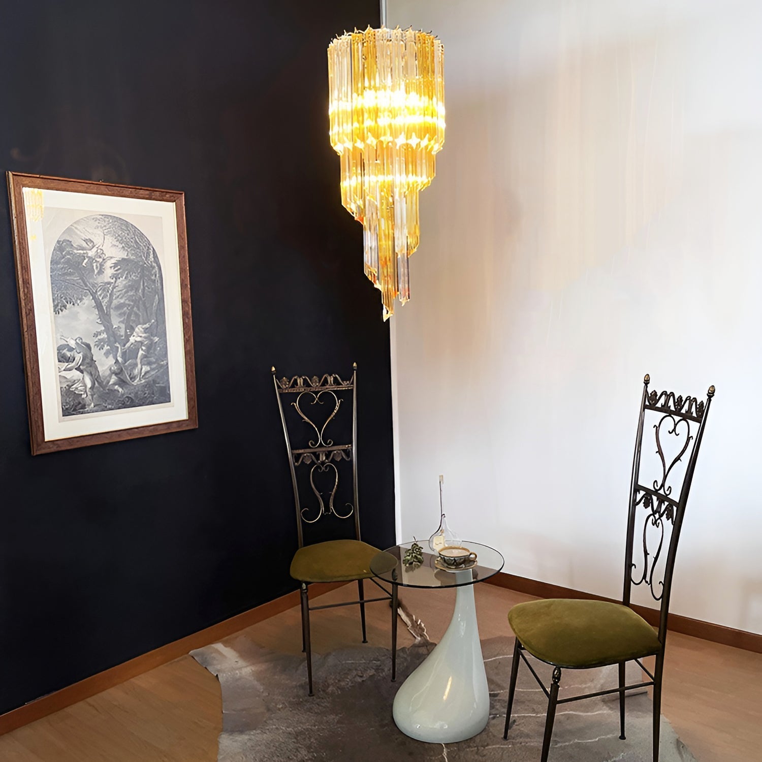 Aurora Chandelier Spiral Pink Prism Tiered - Letslighting