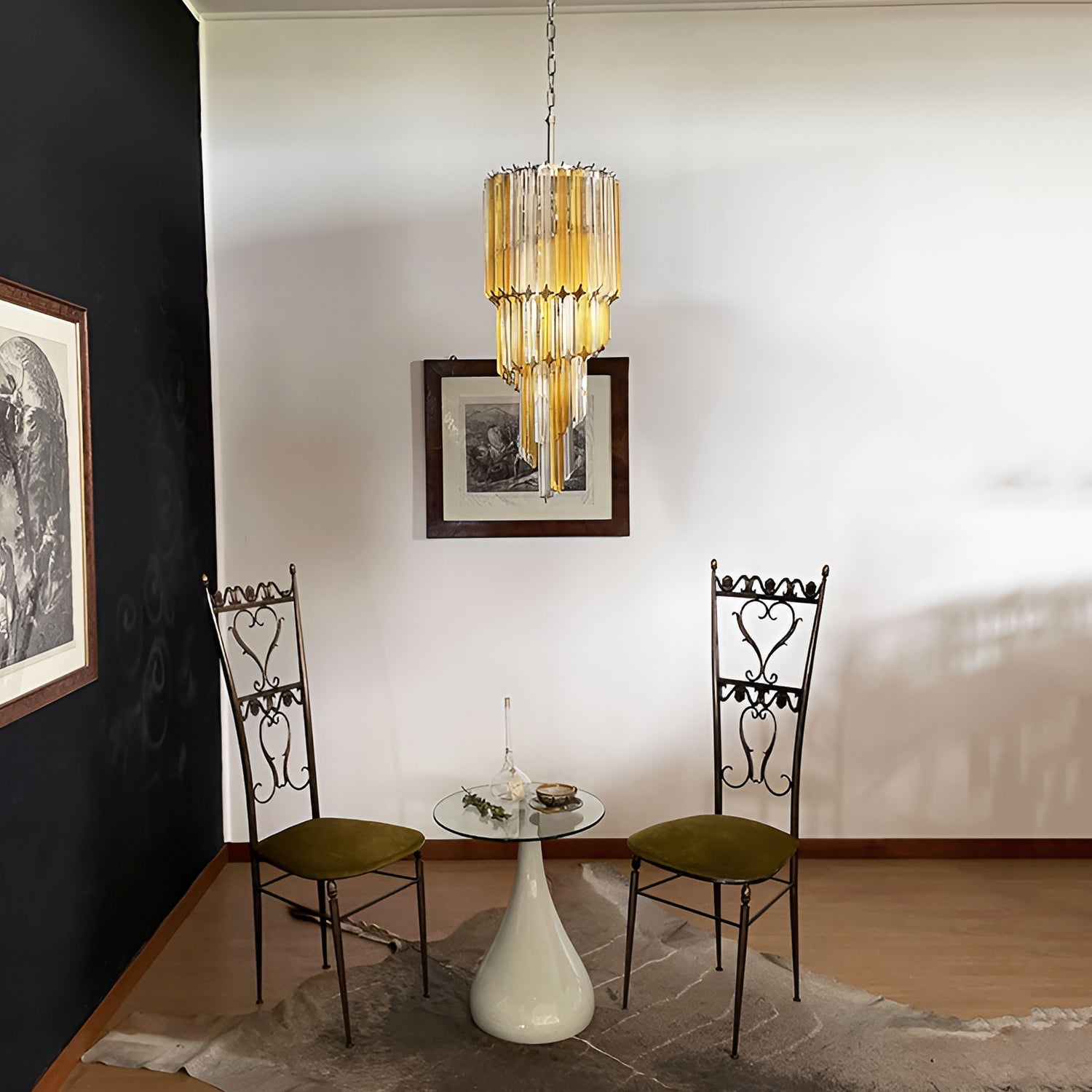 Aurora Chandelier Spiral Pink Prism Tiered - Letslighting