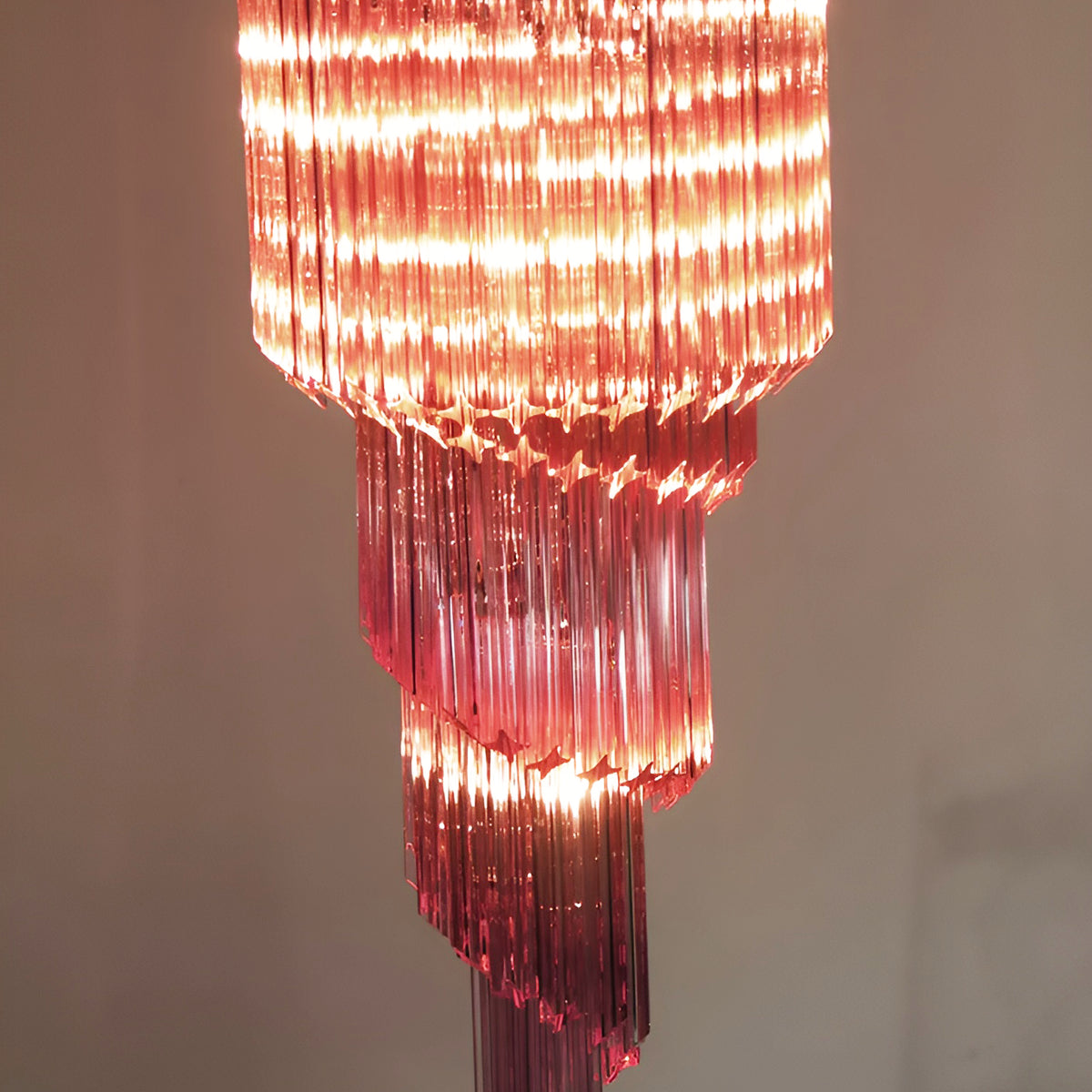 Aurora Chandelier Spiral Pink Prism Tiered - Letslighting