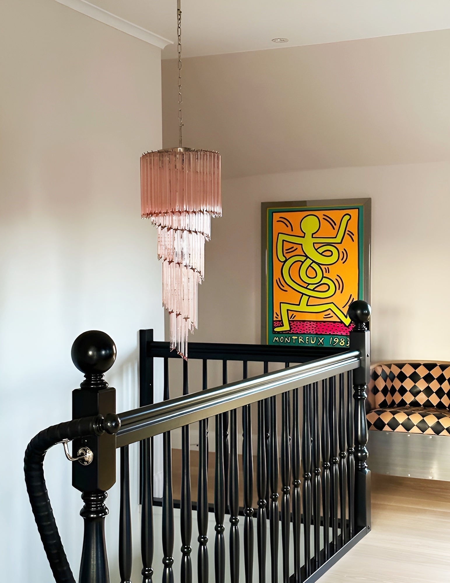 Aurora Chandelier Spiral Pink Prism Tiered - Letslighting