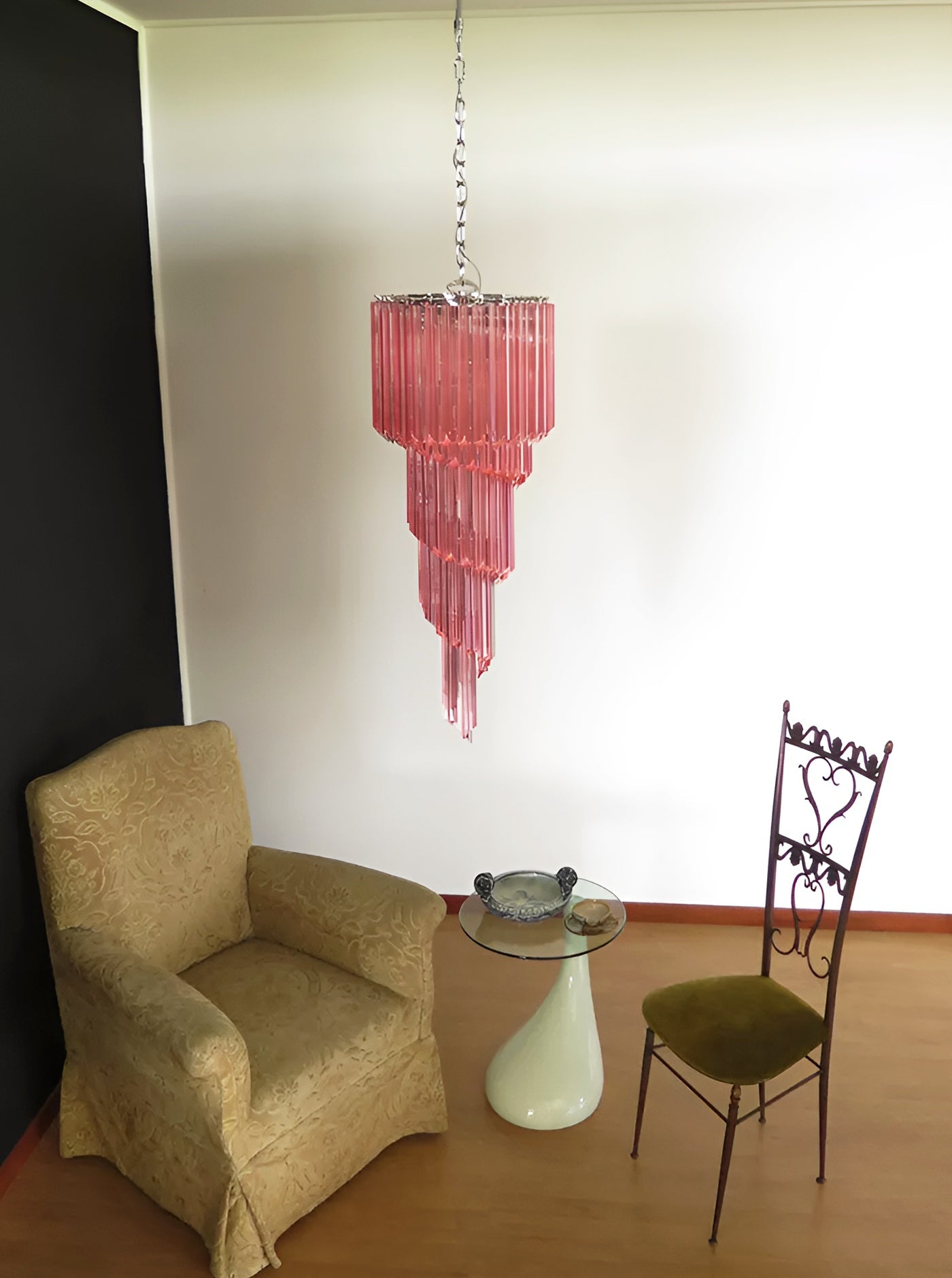 Aurora Chandelier Spiral Pink Prism Tiered - Letslighting
