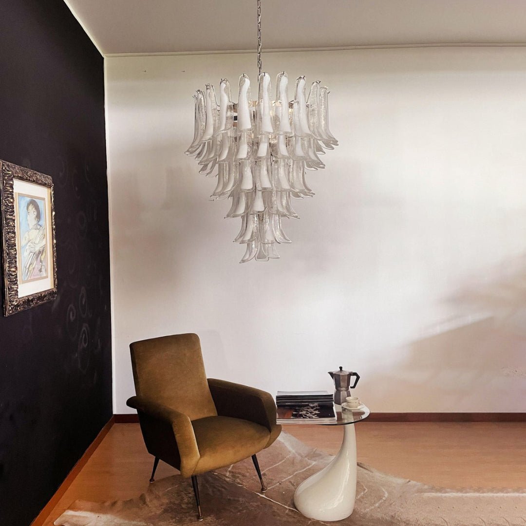 Aurora Chandelier Murano Glass Petals Vintage - Blowlighting