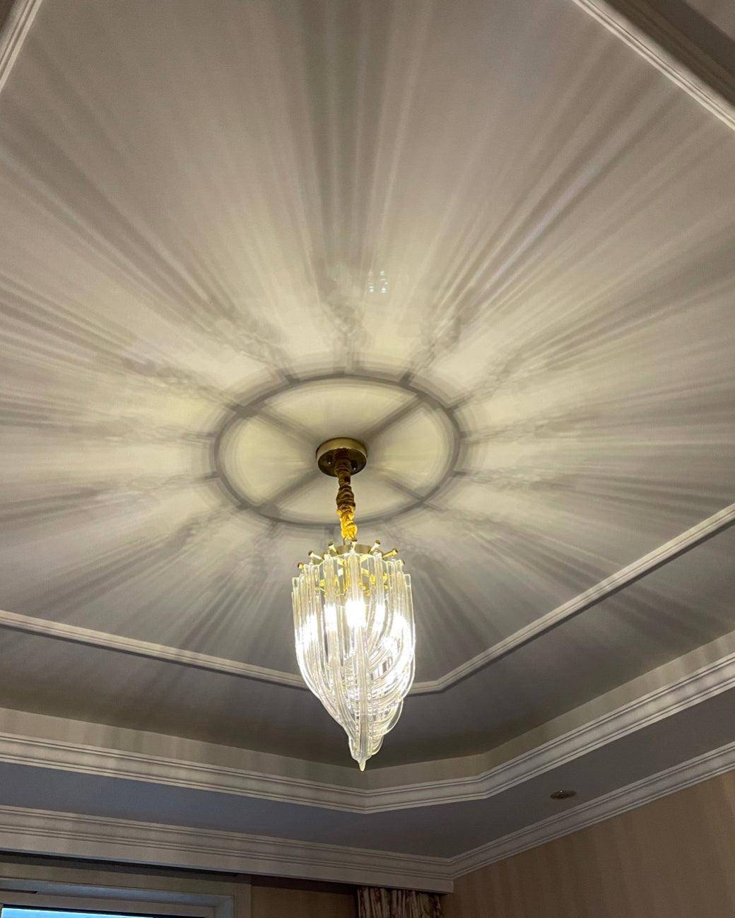 Aurora Chandelier Clear Curved Tiered - Blowlighting