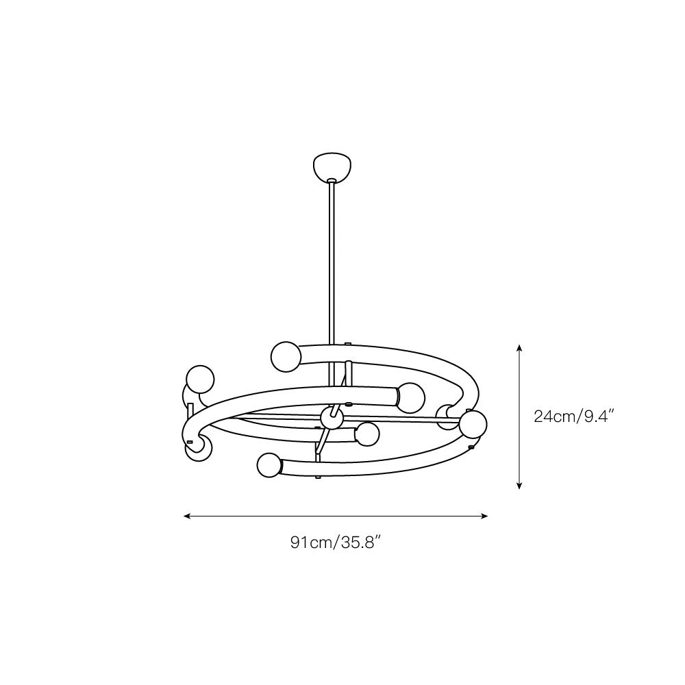 Cunorir Modern Minimalist Metal Chandelier - Lamp Copper