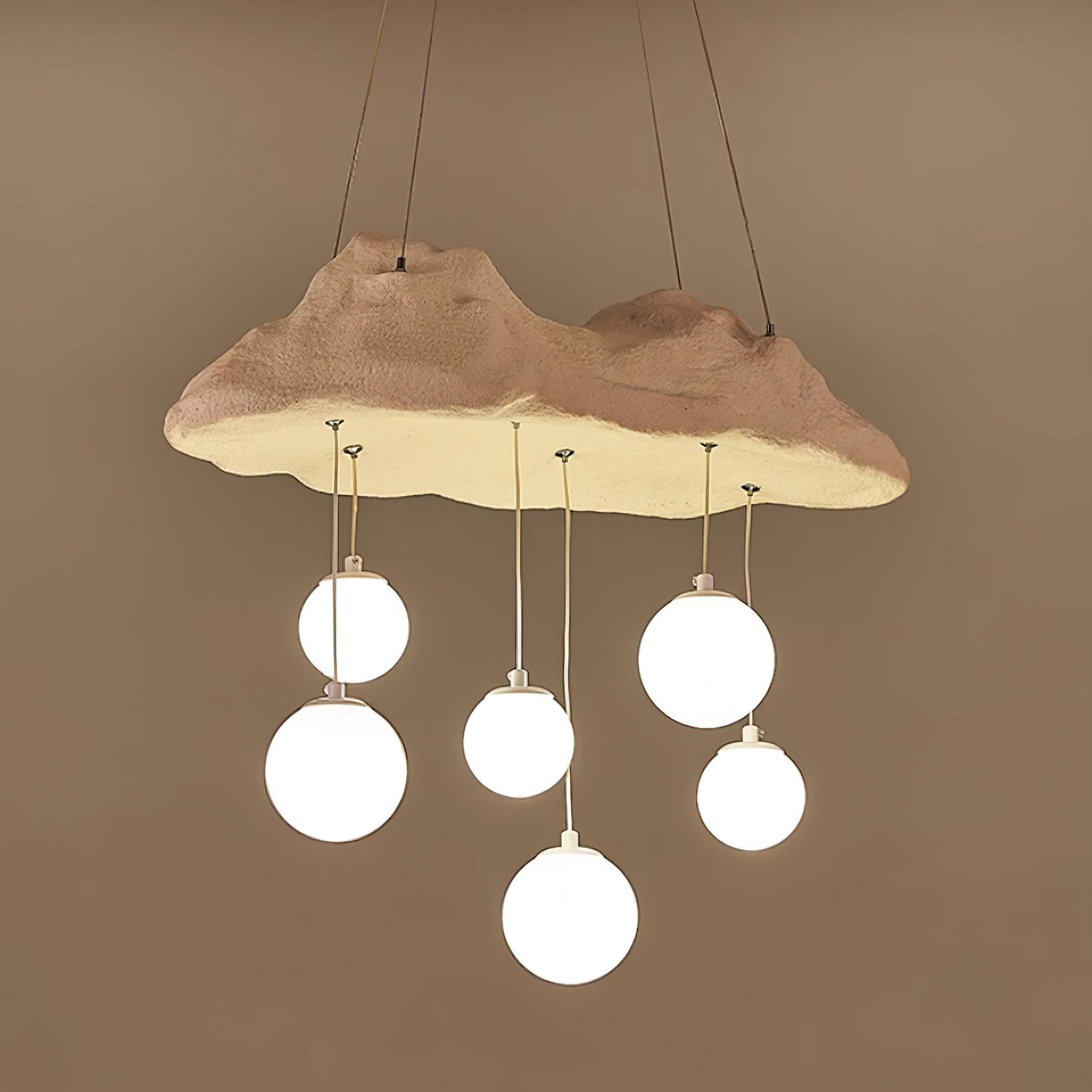Mushroom Cloud Chandelier Perforated Canopy Globes - Letslighting