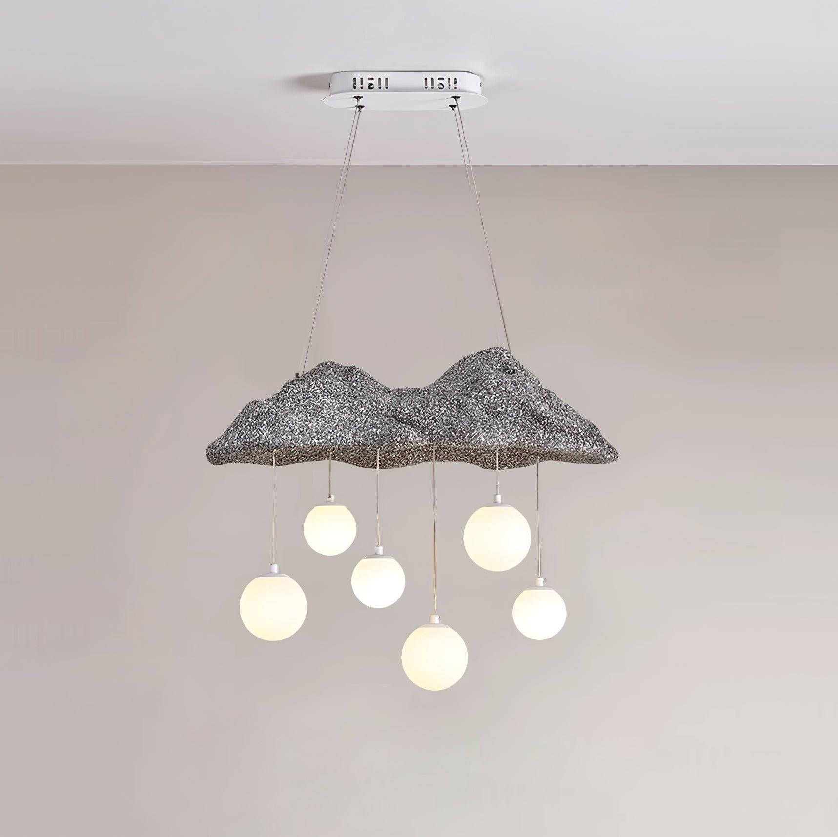 Mushroom Cloud Chandelier Perforated Canopy Globes - Letslighting