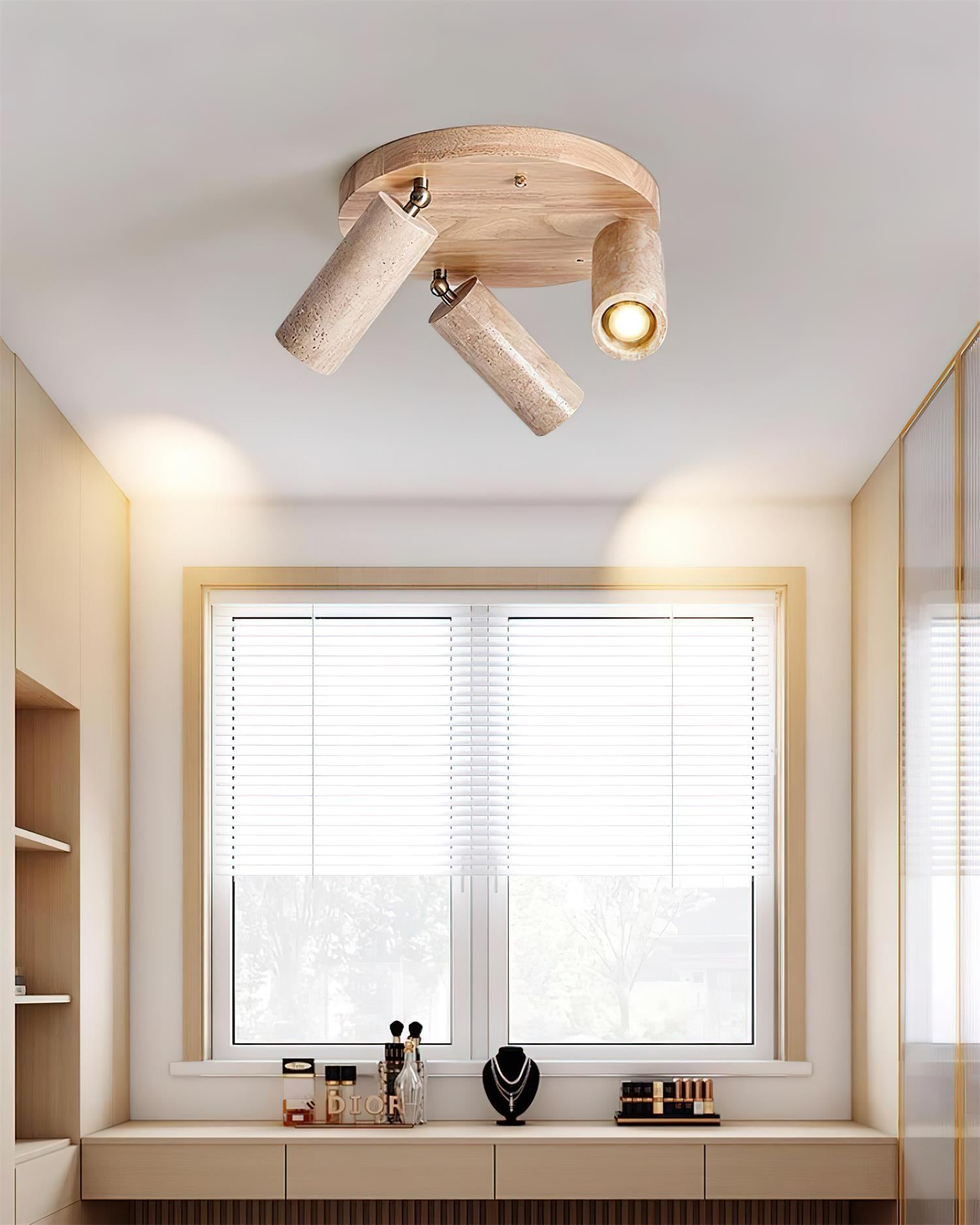 Ritta Travertine Ceiling Light 3-Head Spotlight - Letslighting