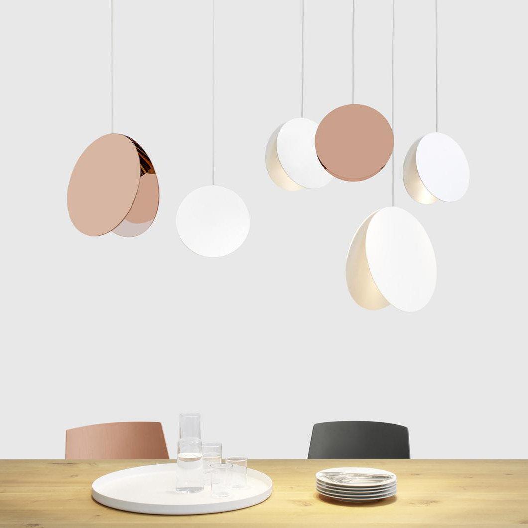 Valentina Ronde LED Suspension Blanc Rose Métal Blanc Salon Chambre