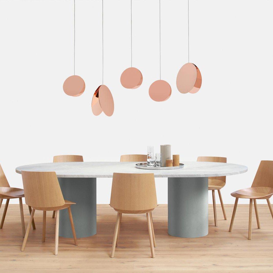 Valentina Ronde LED Suspension Blanc Rose Métal Blanc Salon Chambre