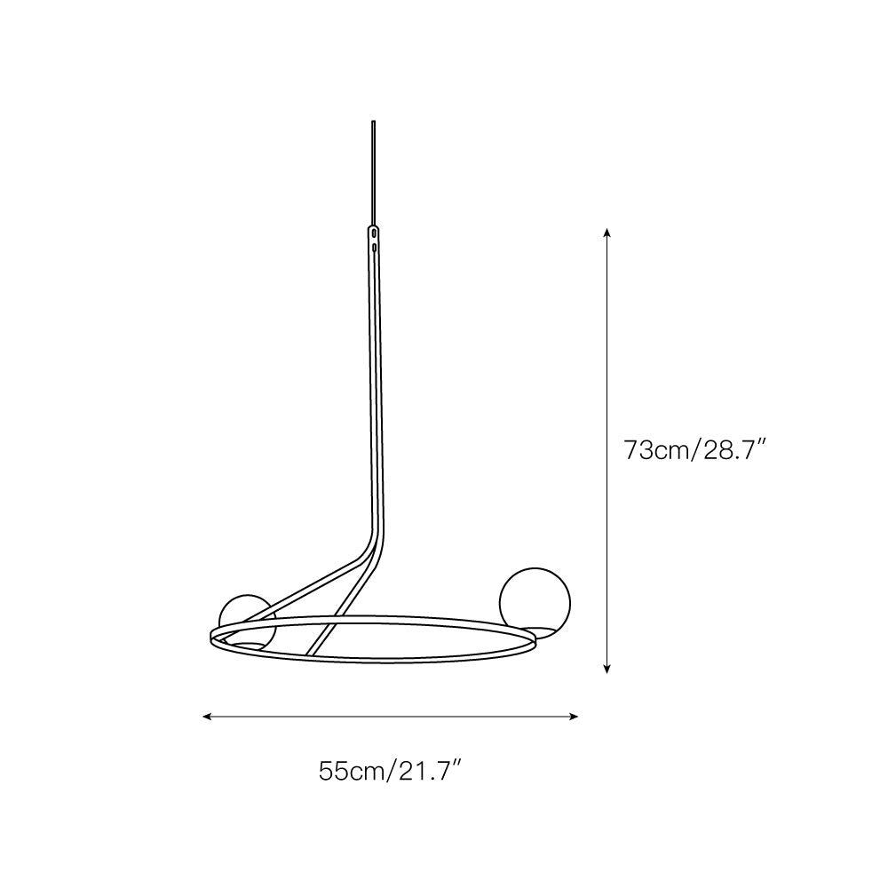 Ilthael Modern Minimalist Brass Glass Chandelier - Lamp Copper