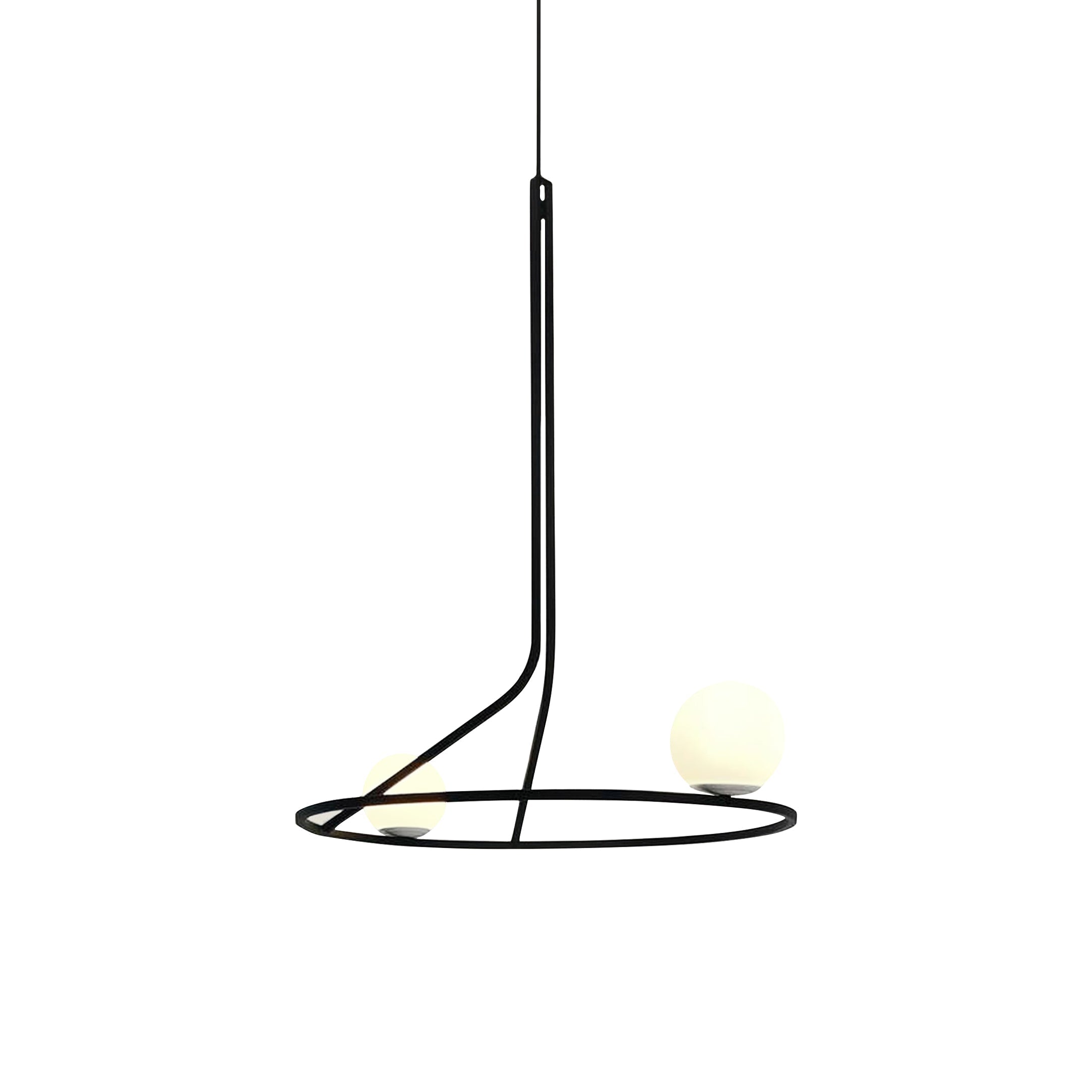 Ilthael Modern Minimalist Brass Glass Chandelier - Lamp Copper