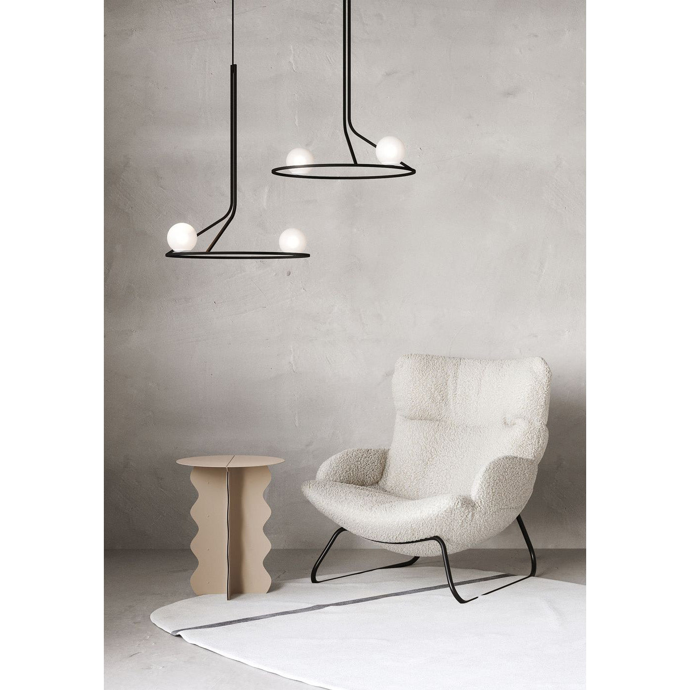 Ilthael Modern Minimalist Brass Glass Chandelier - Lamp Copper