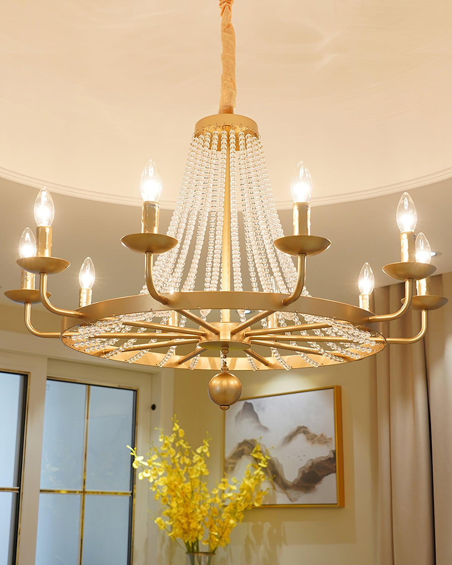 Naples Chandelier Crystal Bead Rustic White Gray Regal - Letslighting