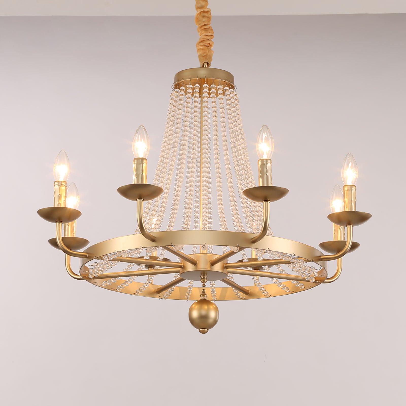 Naples Chandelier Crystal Bead Rustic White Gray Regal - Letslighting