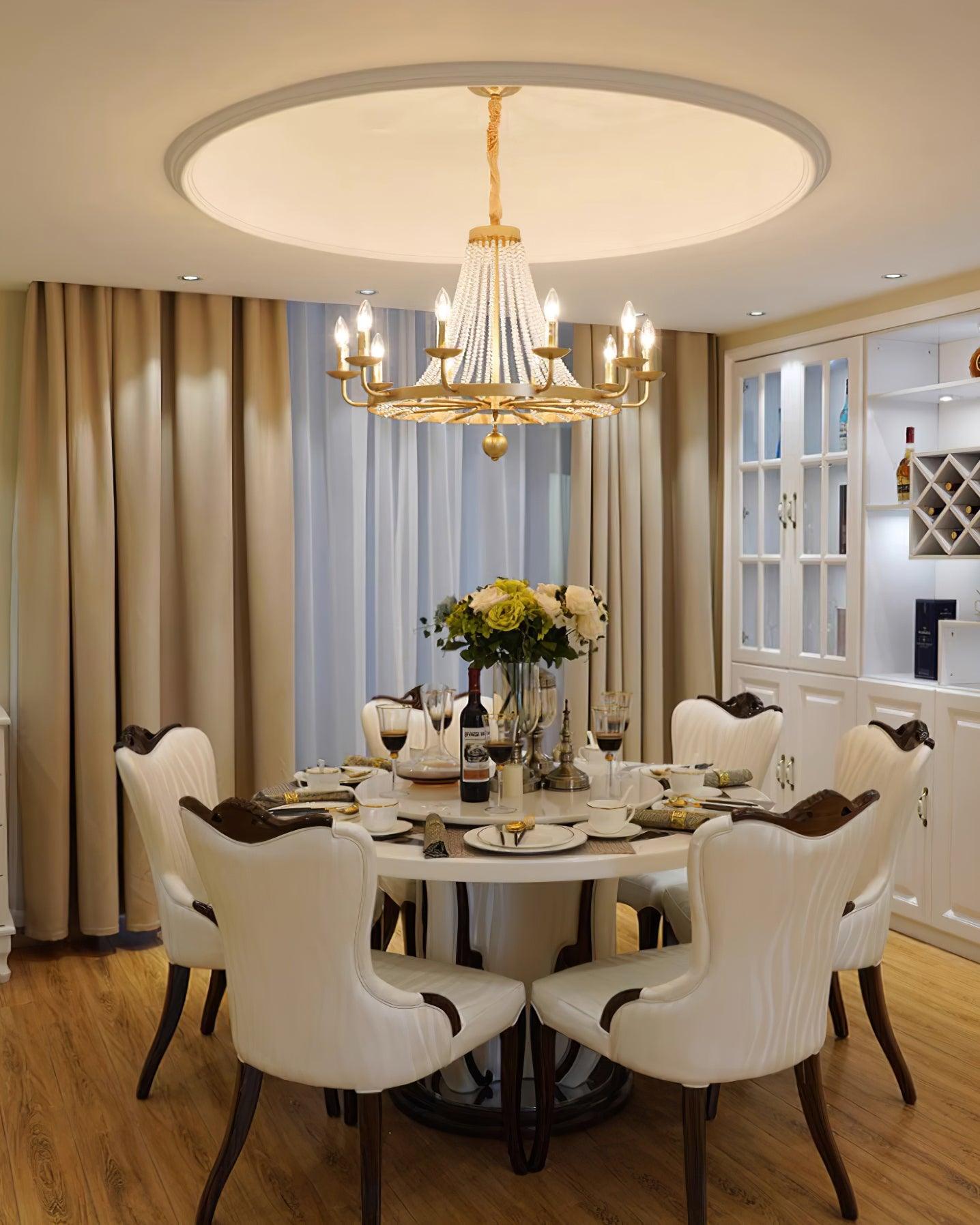 Naples Chandelier Crystal Bead Rustic White Gray Regal - Letslighting