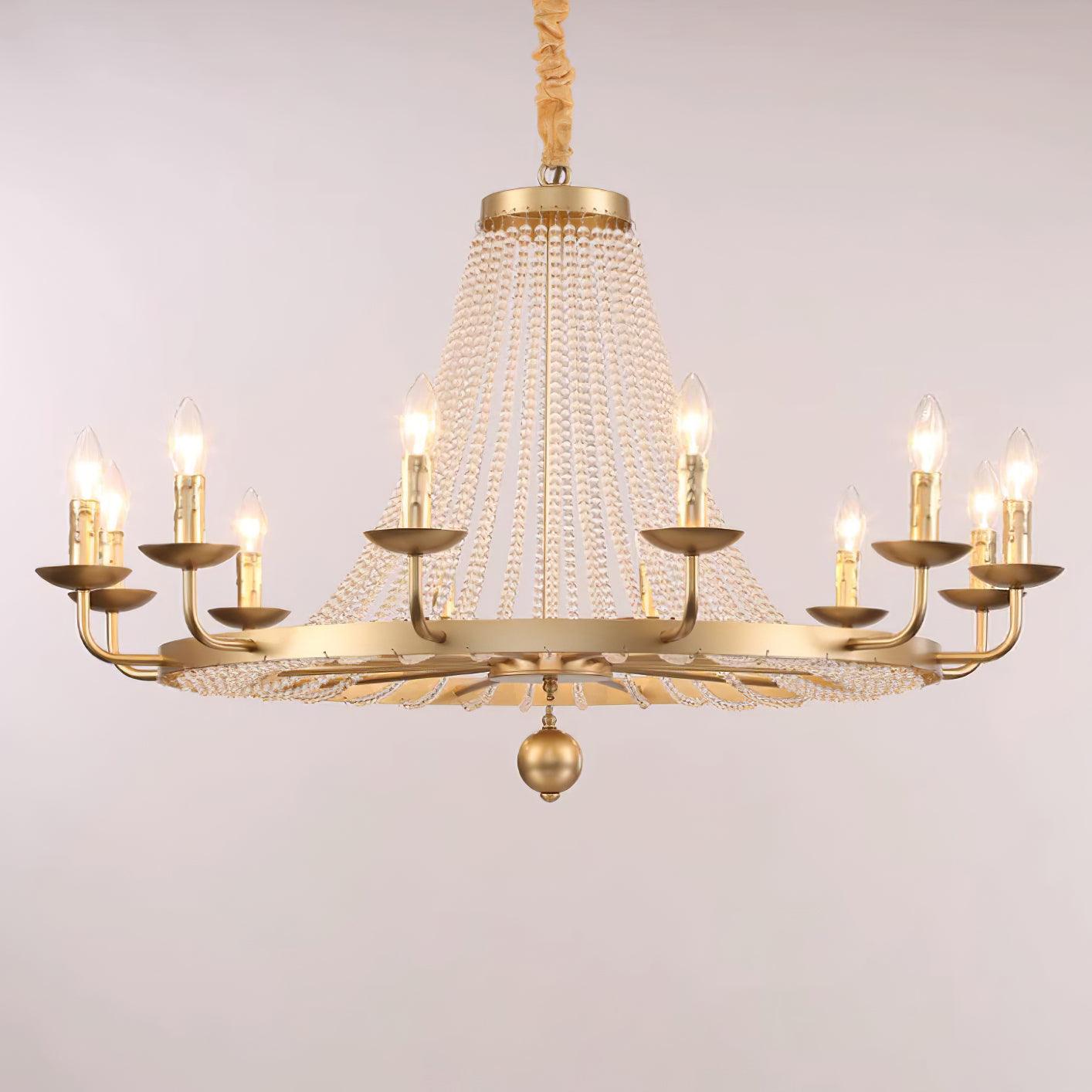 Naples Chandelier Crystal Bead Rustic White Gray Regal - Letslighting