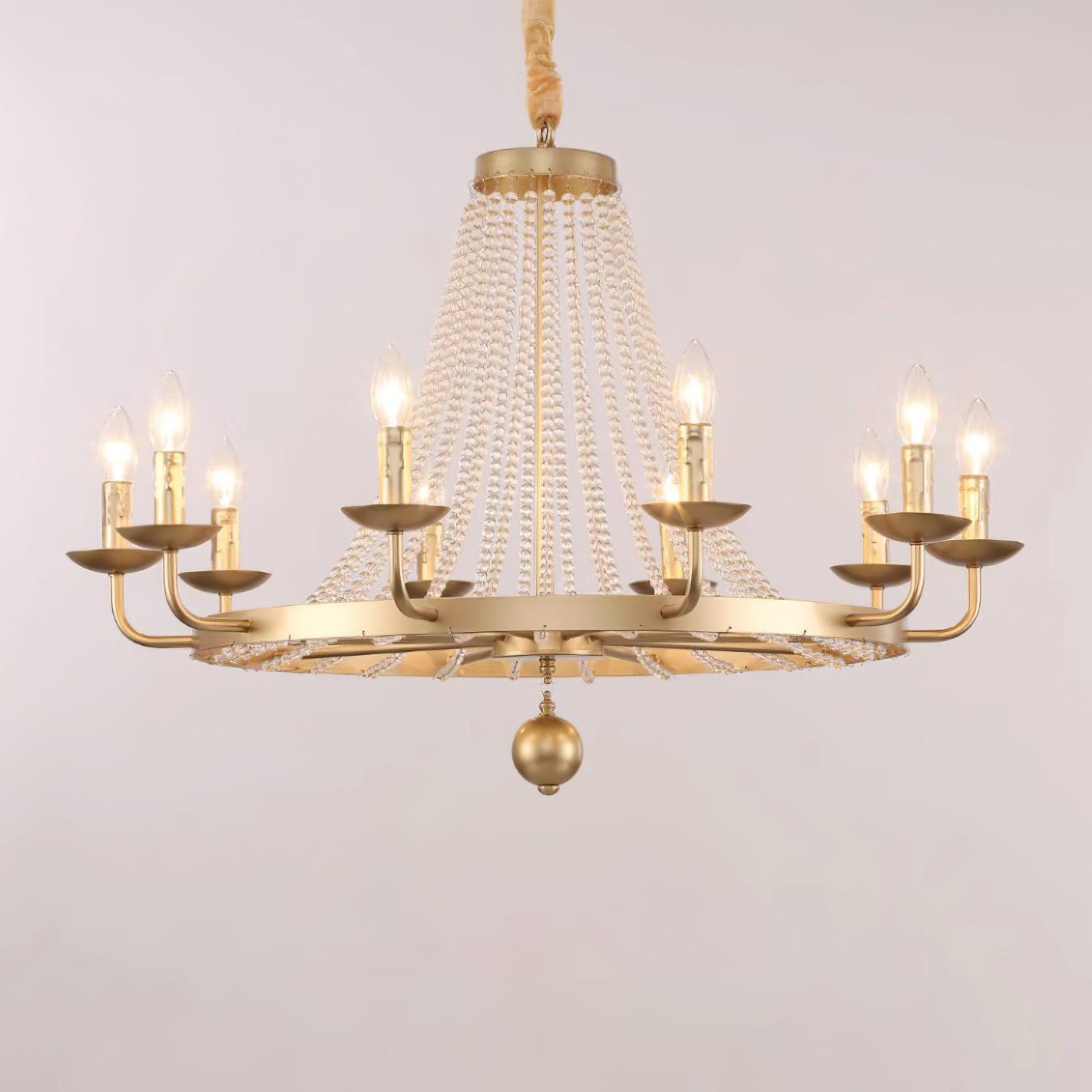 Naples Chandelier Crystal Bead Rustic White Gray Regal - Letslighting