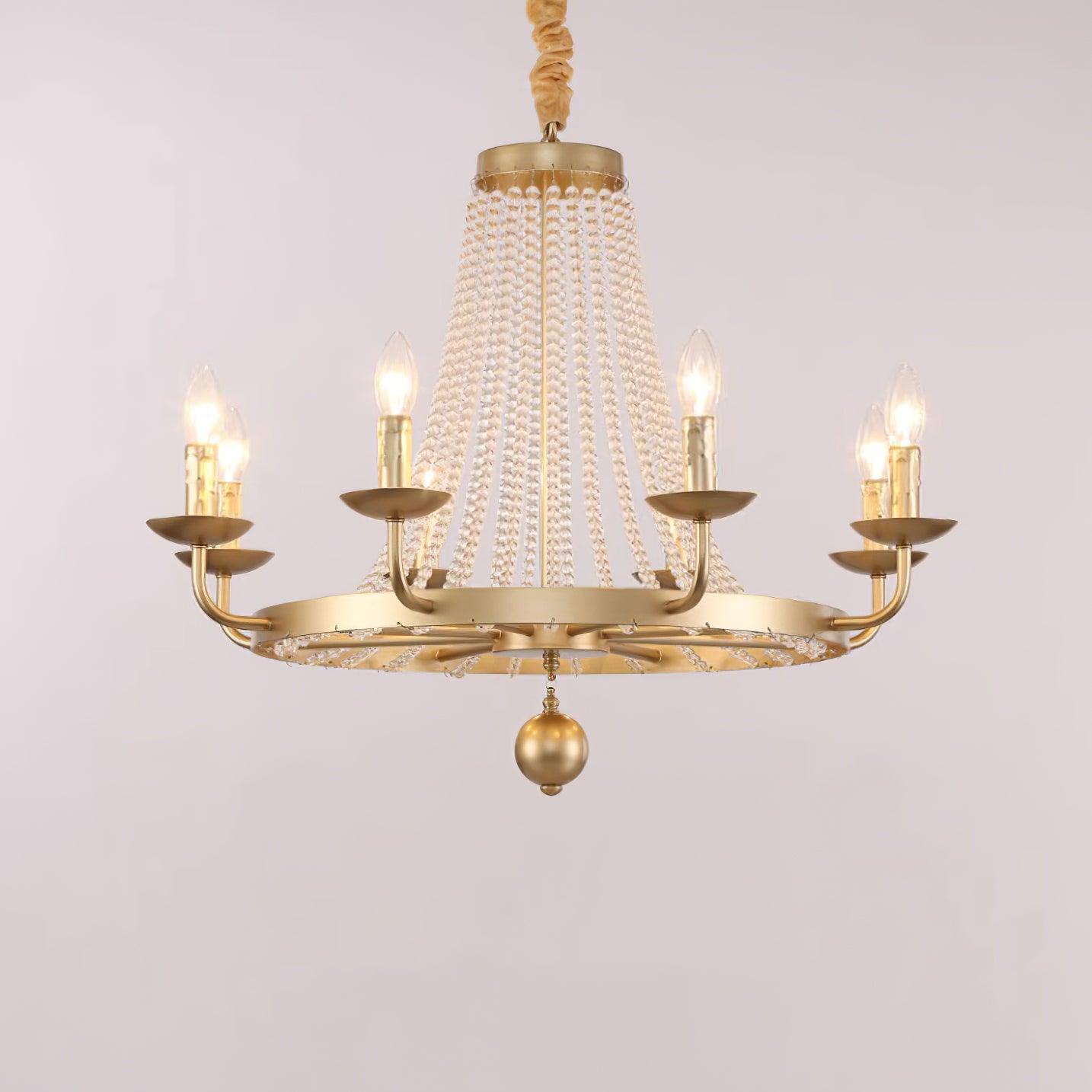 Naples Chandelier Crystal Bead Rustic White Gray Regal - Letslighting