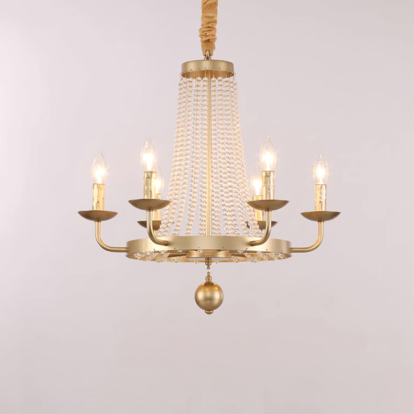 Naples Chandelier Crystal Bead Rustic White Gray Regal - Letslighting