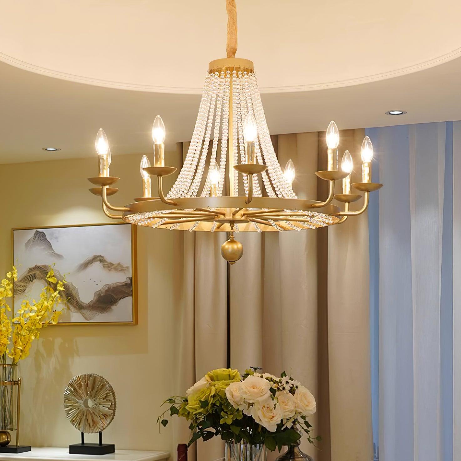 Naples Chandelier Crystal Iron Rustic Modern - Letslighting