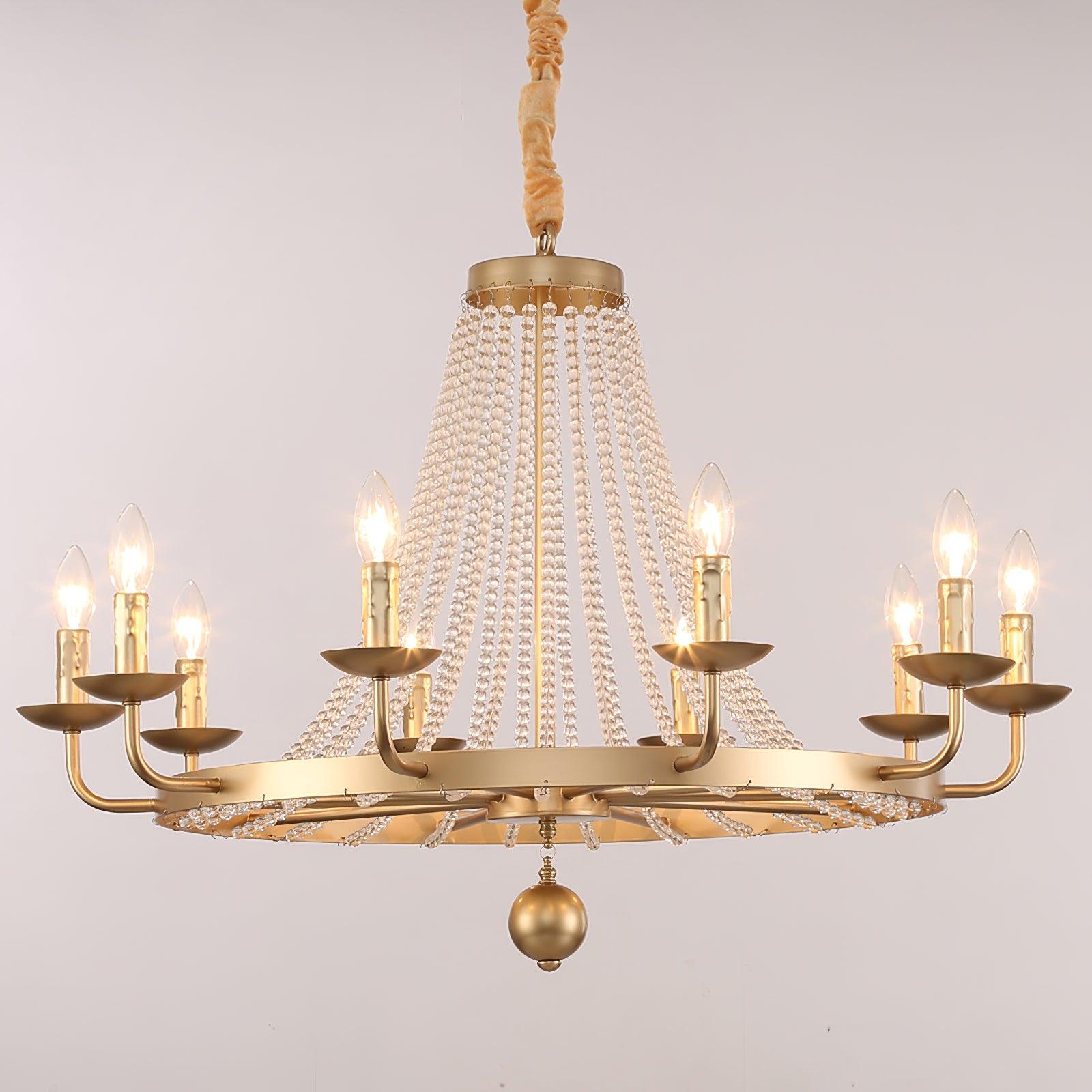 Naples Chandelier Crystal Bead Rustic White Gray Regal - Letslighting
