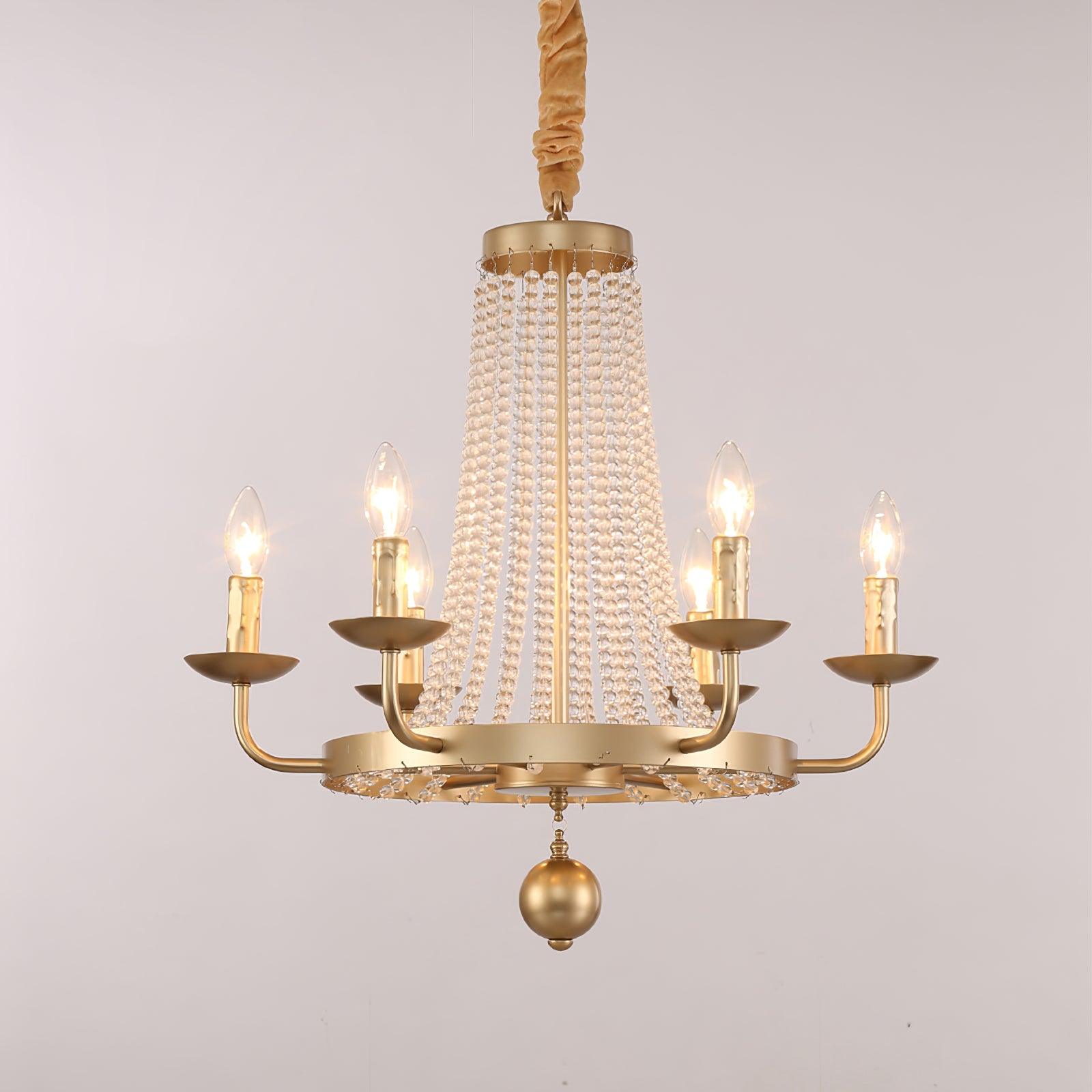 Naples Chandelier Crystal Bead Rustic White Gray Regal - Letslighting